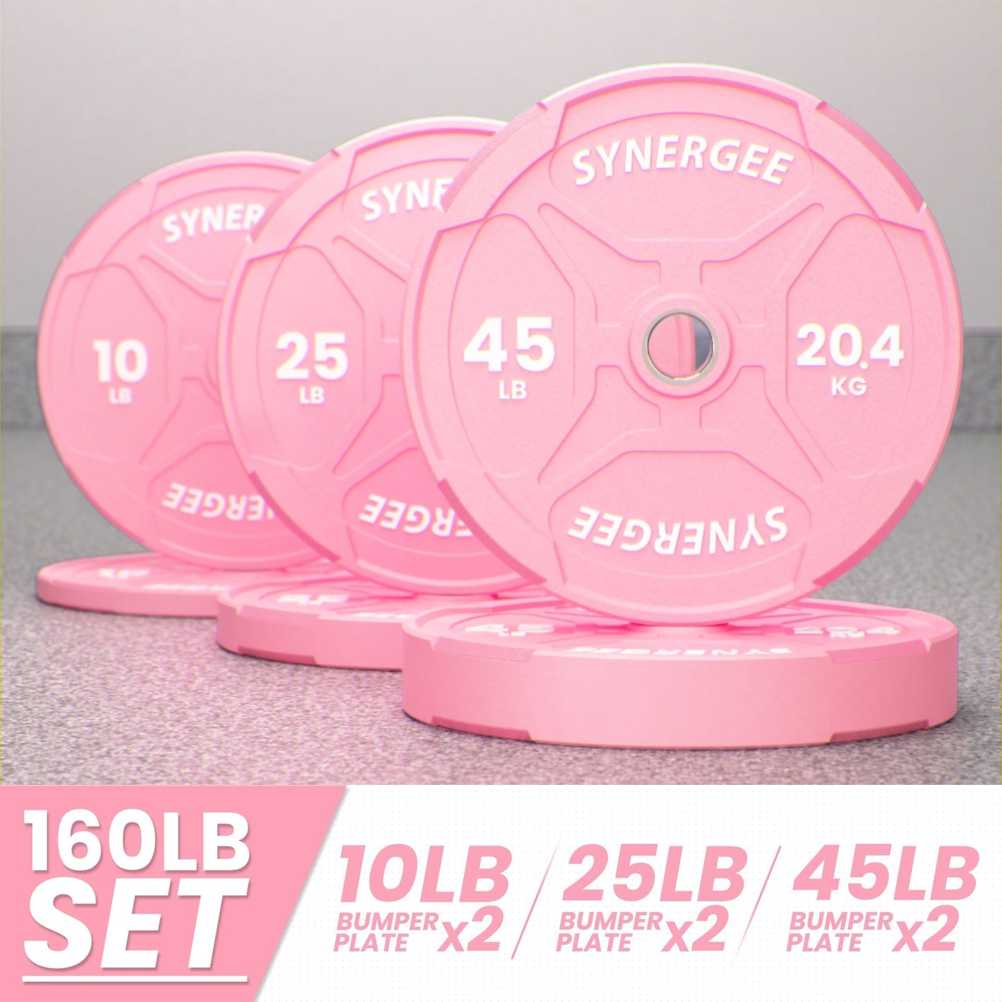Synergee Bumper Plates Synergee Pink EZ Grip Bumper Plates