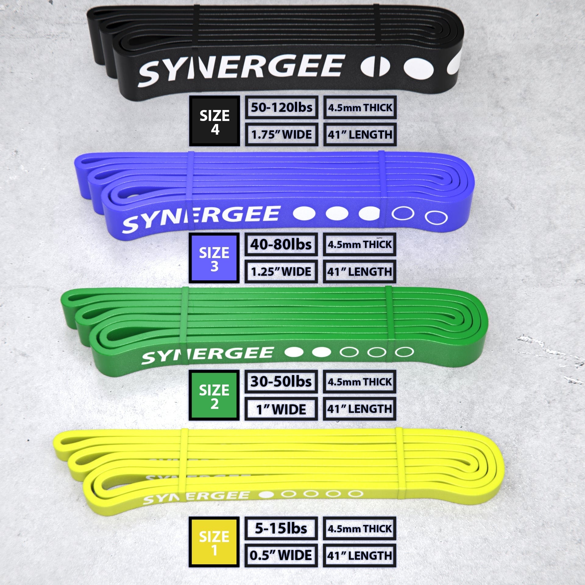 Synergee Exercise Bands Synergee Resistance Power Bands