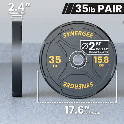 Synergee EZ Grip Bumper Plates - Grit Grind Strength