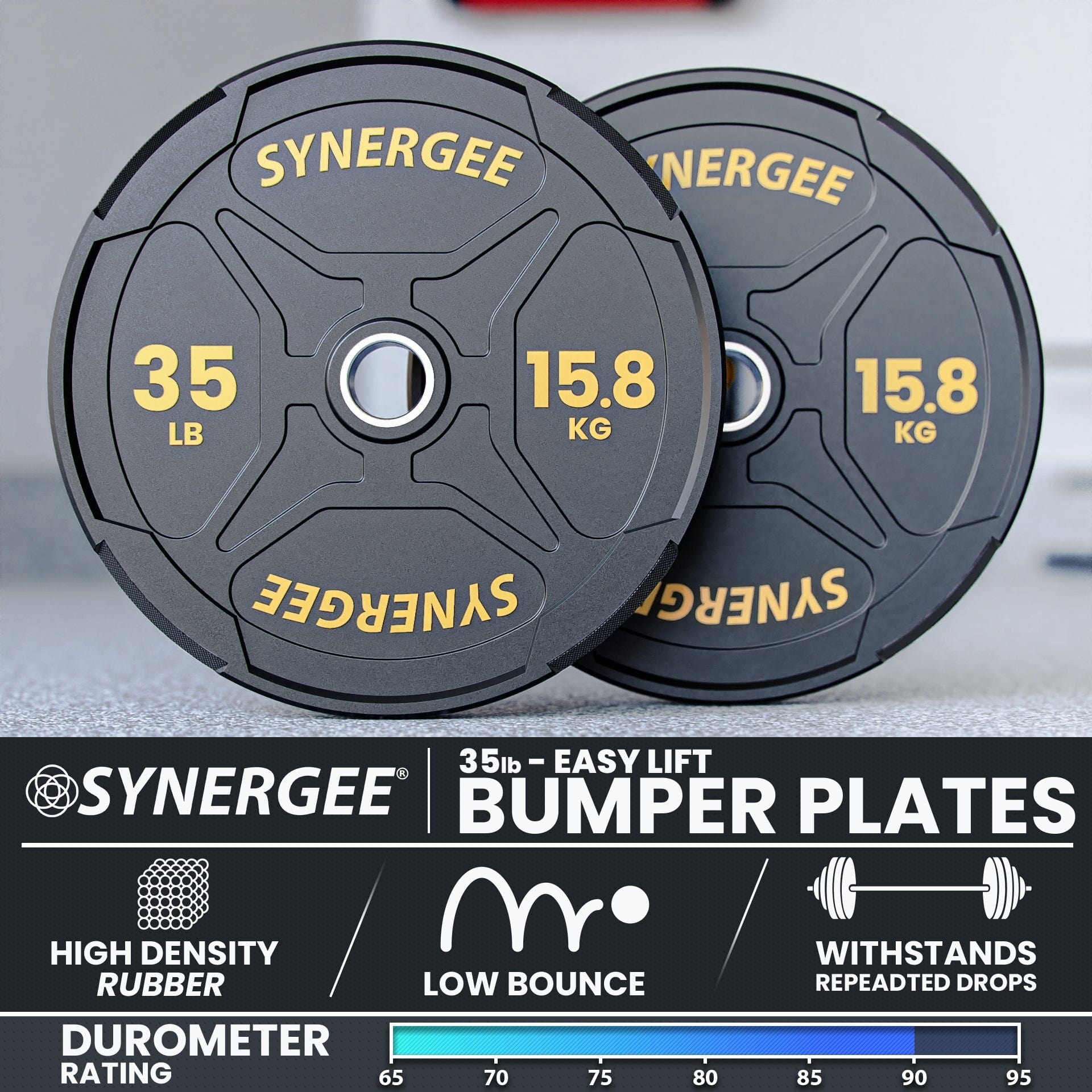 Synergee EZ Grip Bumper Plates - Grit Grind Strength