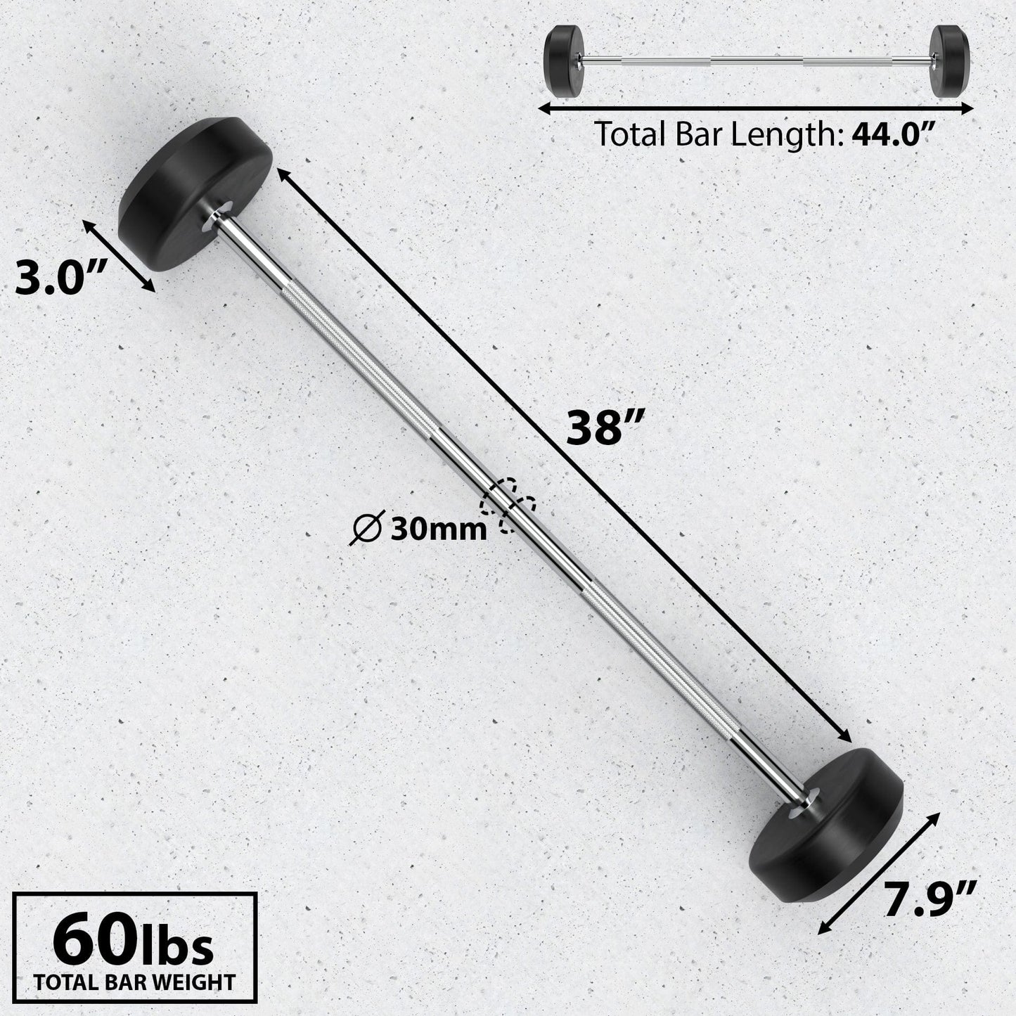 Synergee Fixed Barbell - Grit Grind Strength