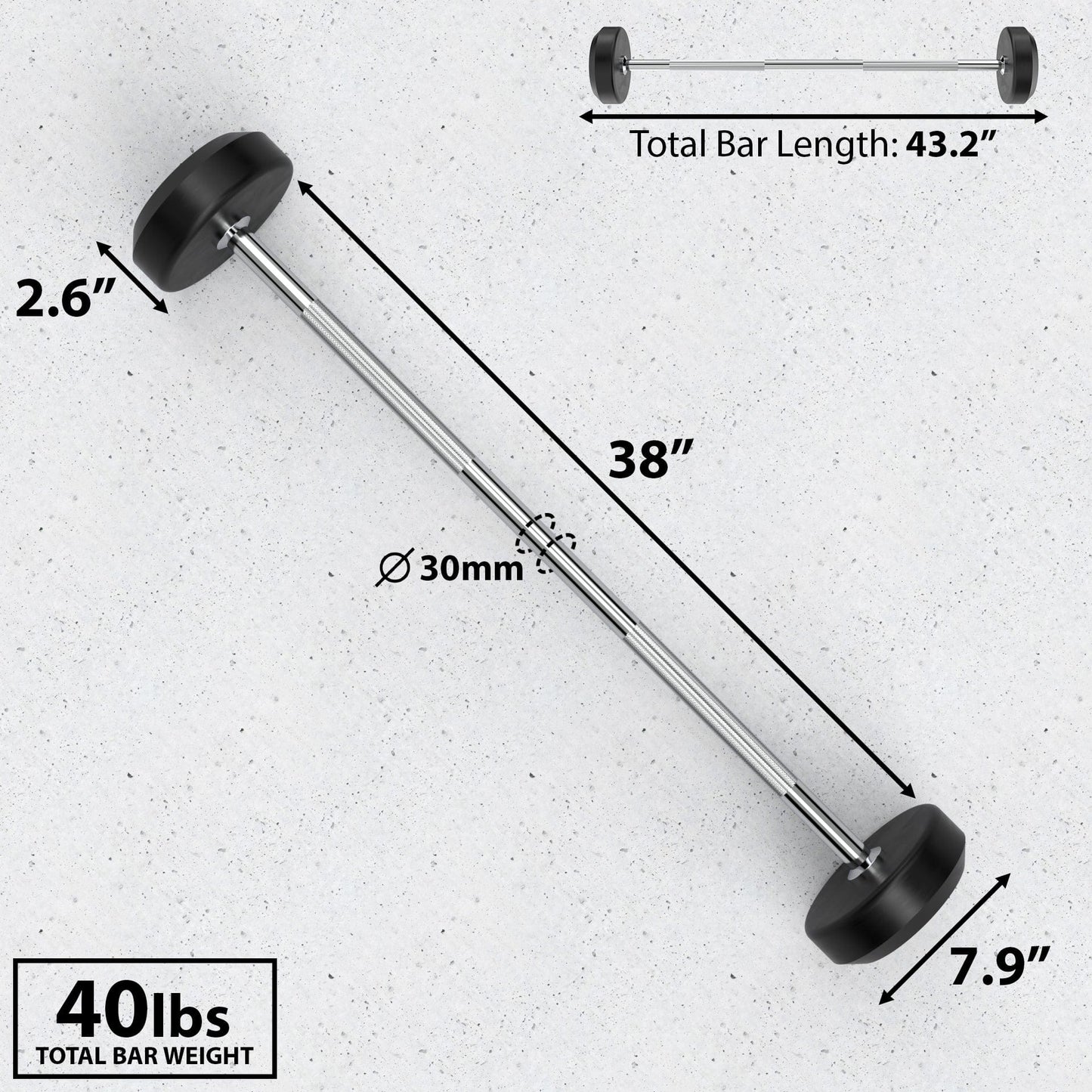Synergee Fixed Barbell - Grit Grind Strength