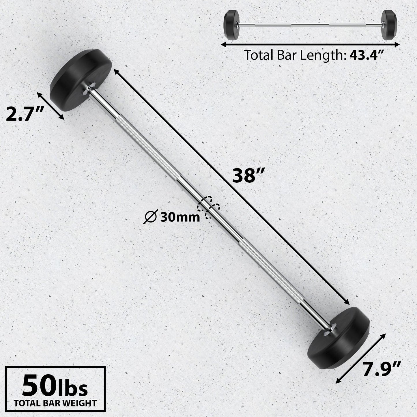 Synergee Fixed Barbell - Grit Grind Strength