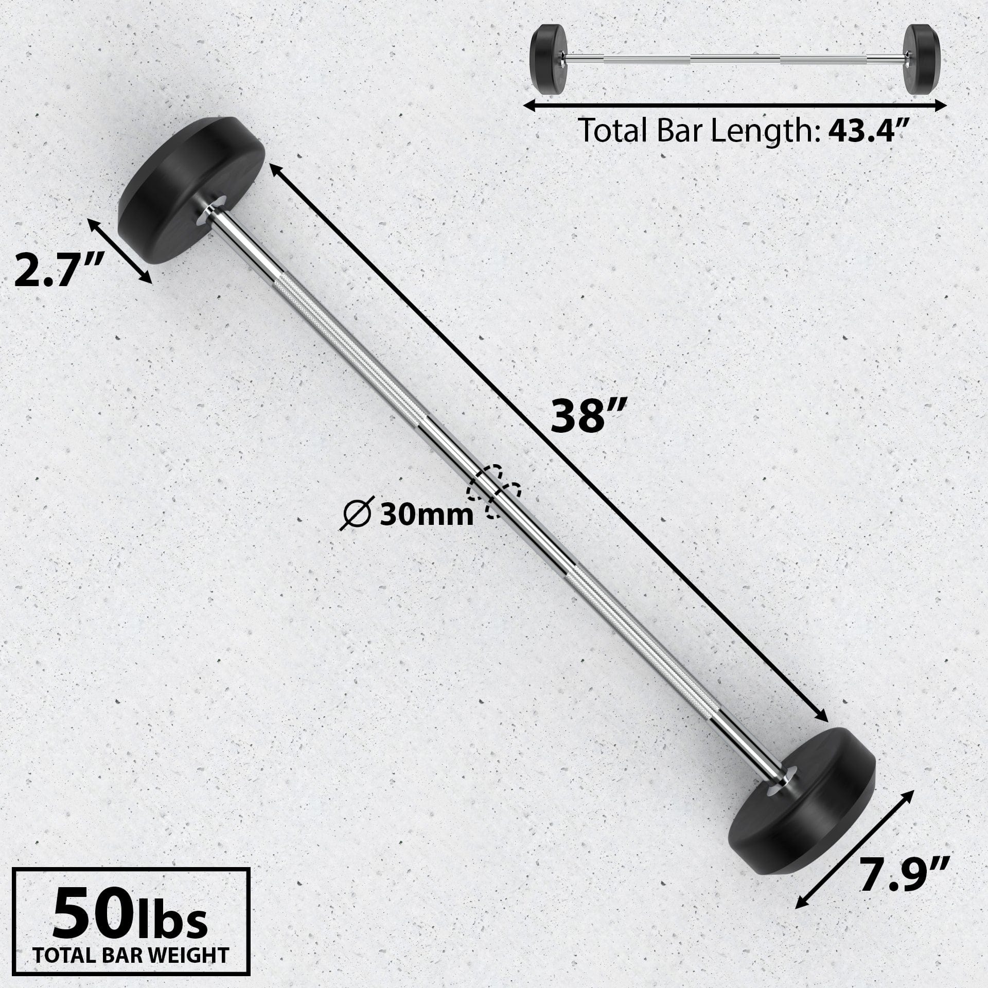 Synergee Fixed Barbell - Grit Grind Strength