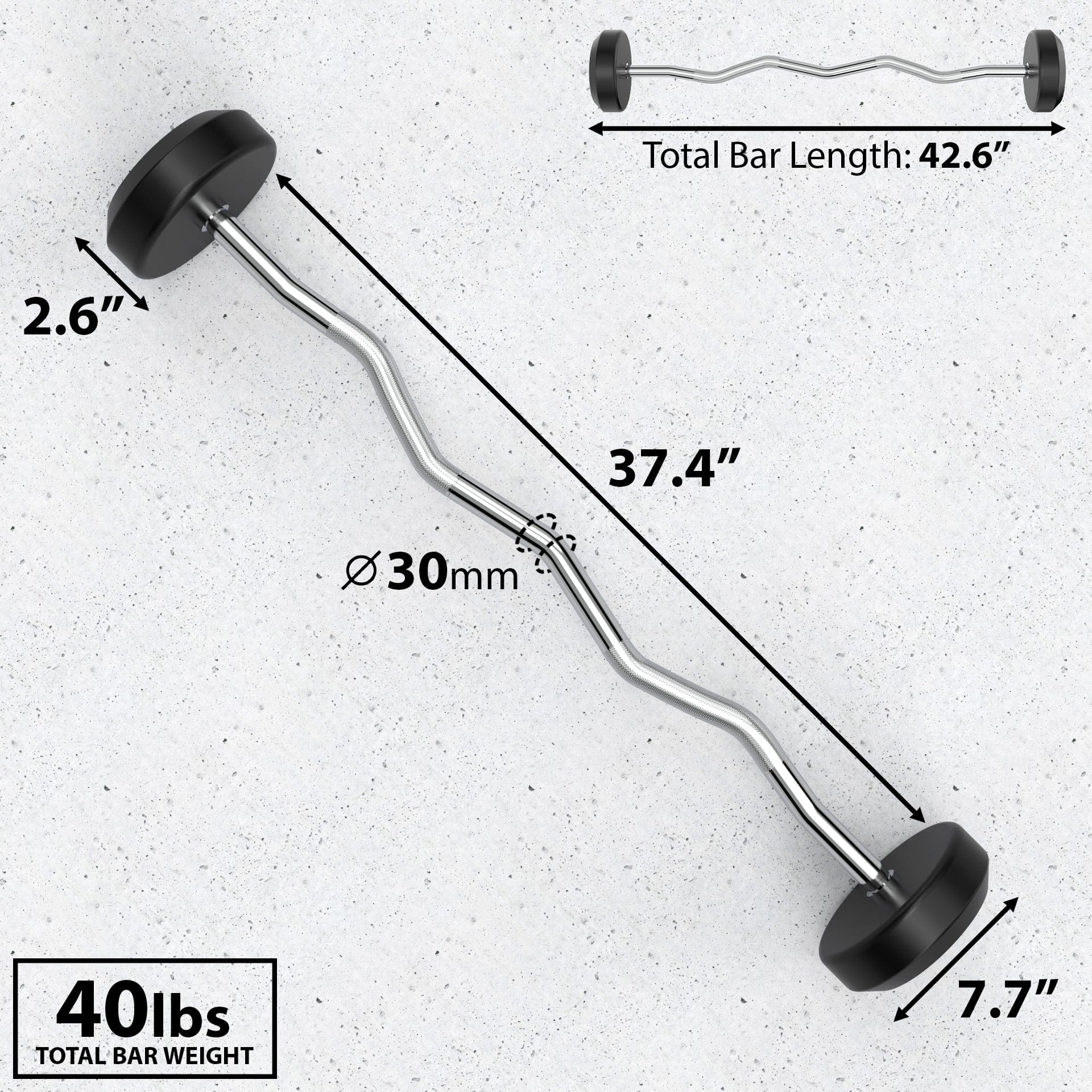 Synergee Fixed Easy Curl Barbell - Grit Grind Strength