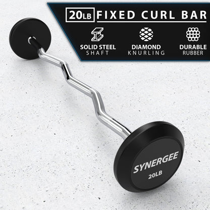Synergee Fixed Easy Curl Barbell - Grit Grind Strength