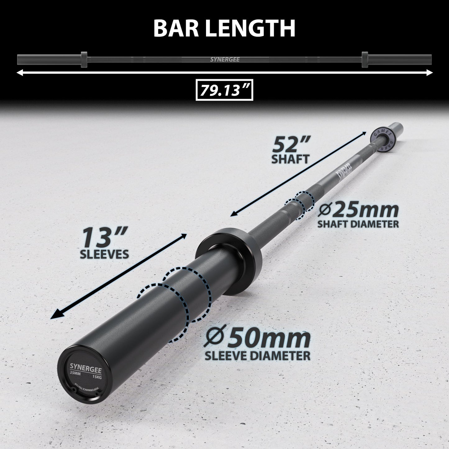Synergee Games Barbell - Grit Grind Strength