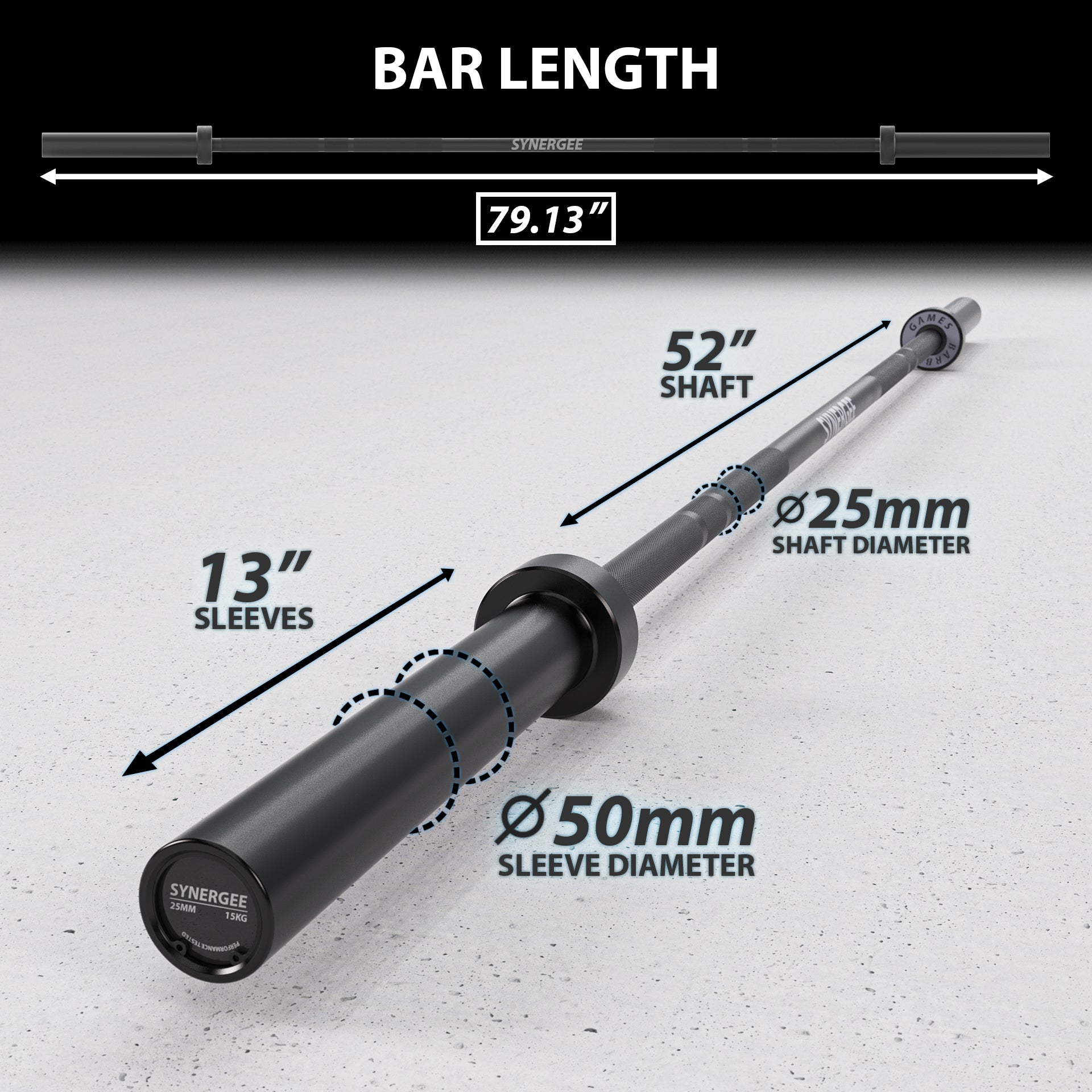 Synergee Games Barbell - Grit Grind Strength