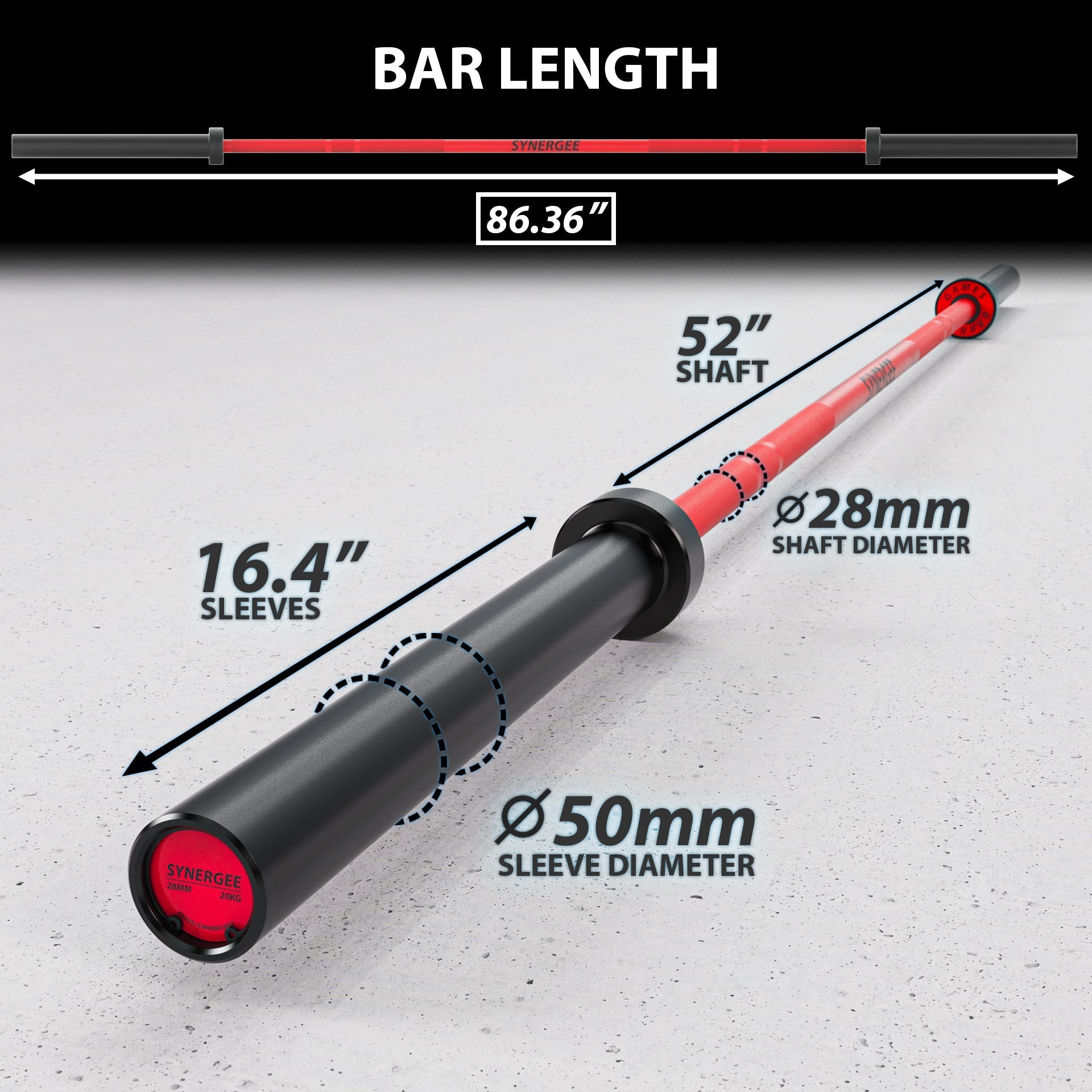 Synergee Games Barbell - Grit Grind Strength