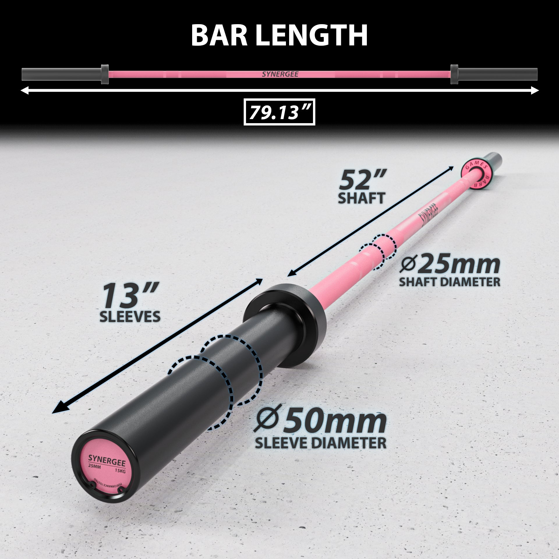 Synergee Games Barbell - Grit Grind Strength