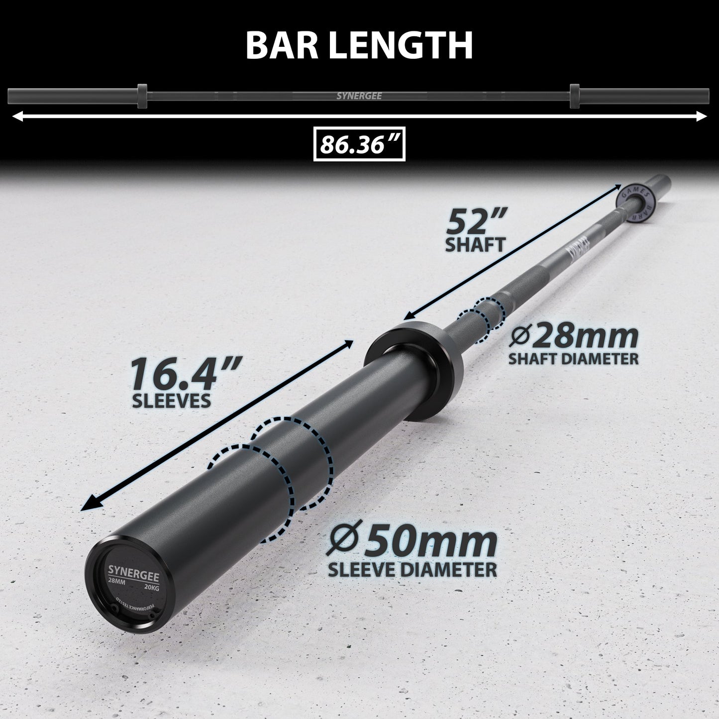 Synergee Games Barbell - Grit Grind Strength