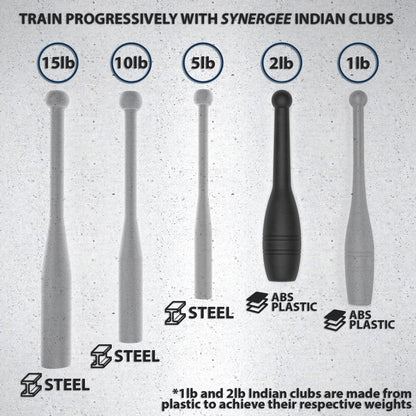 Synergee Indian Clubs - Grit Grind Strength