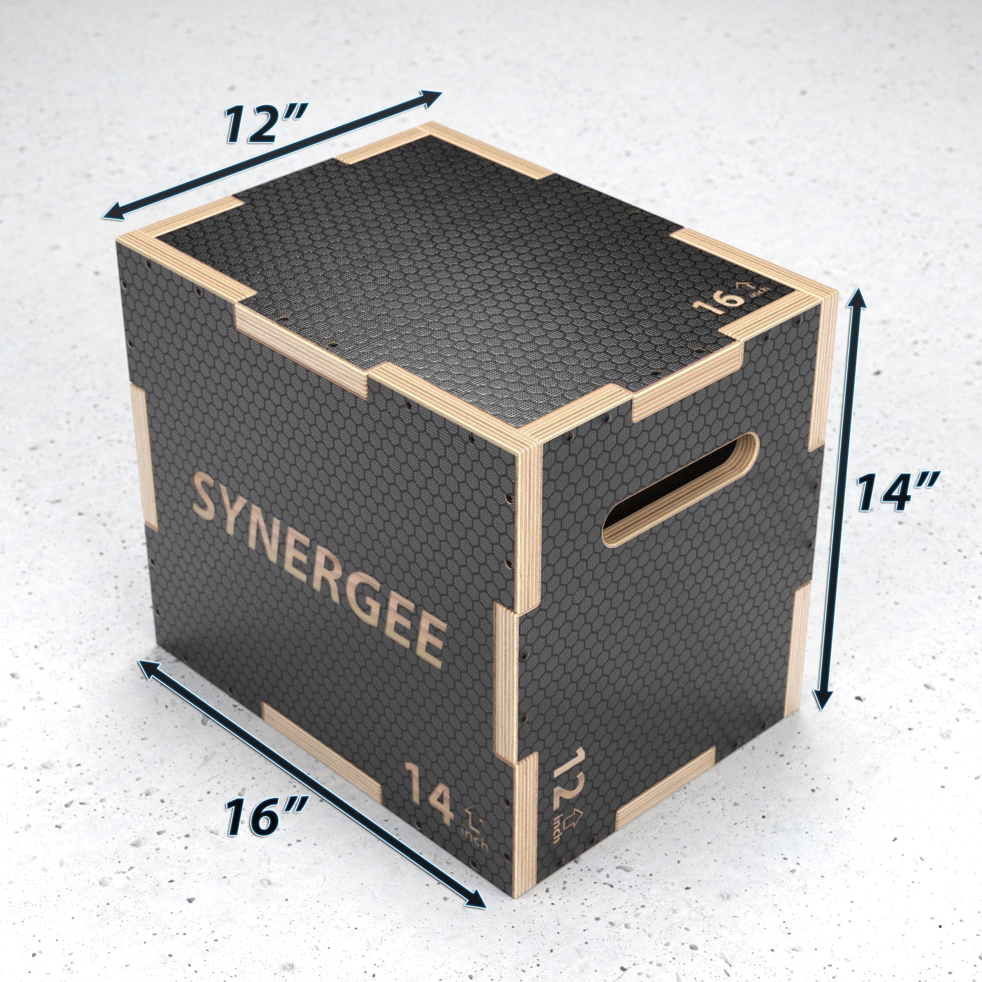 Synergee Non - Slip 3 - in - 1 Wood Plyo Boxes - Grit Grind Strength
