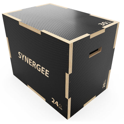 Synergee Non - Slip 3 - in - 1 Wood Plyo Boxes - Grit Grind Strength