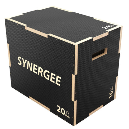 Synergee Non - Slip 3 - in - 1 Wood Plyo Boxes - Grit Grind Strength