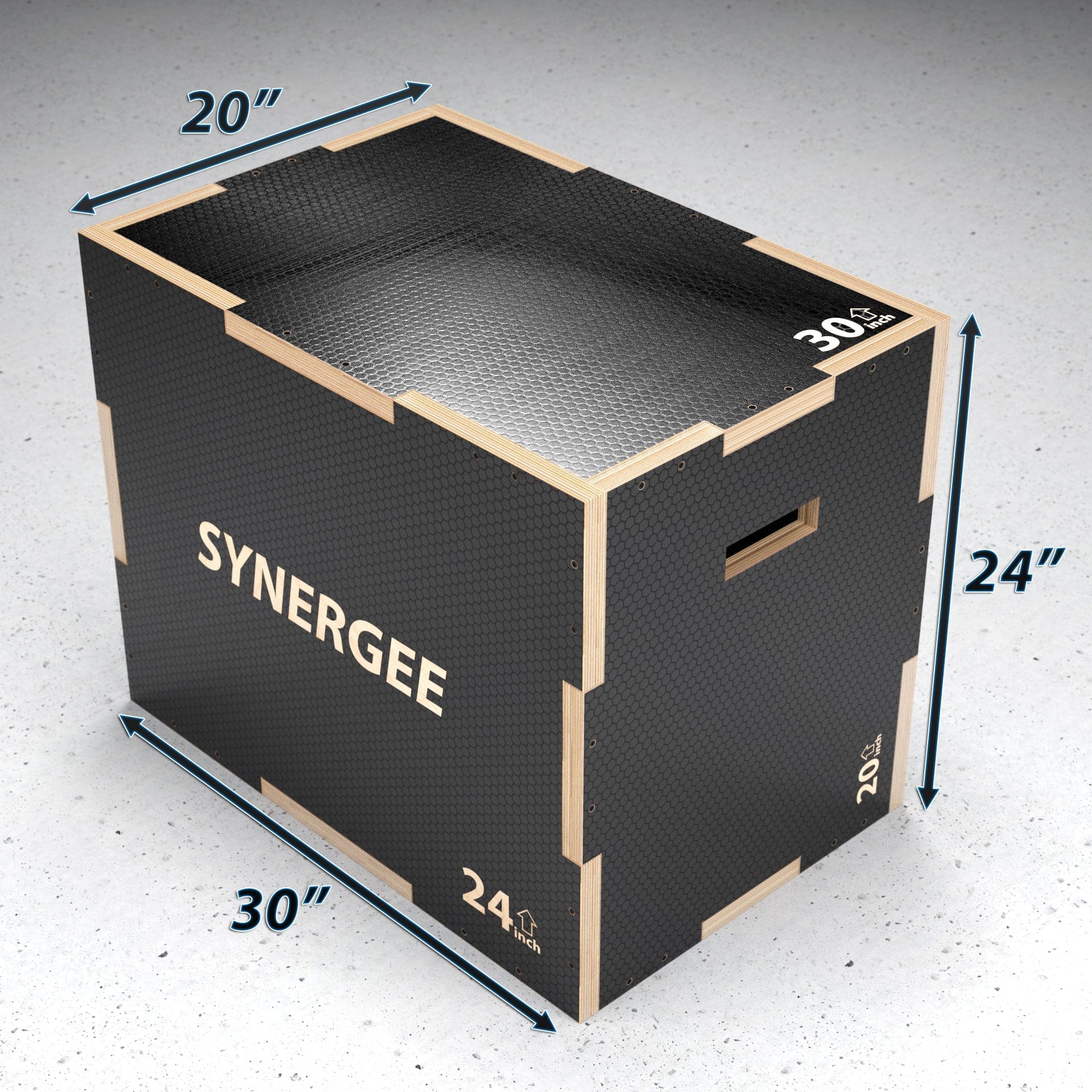 Synergee Non - Slip 3 - in - 1 Wood Plyo Boxes - Grit Grind Strength