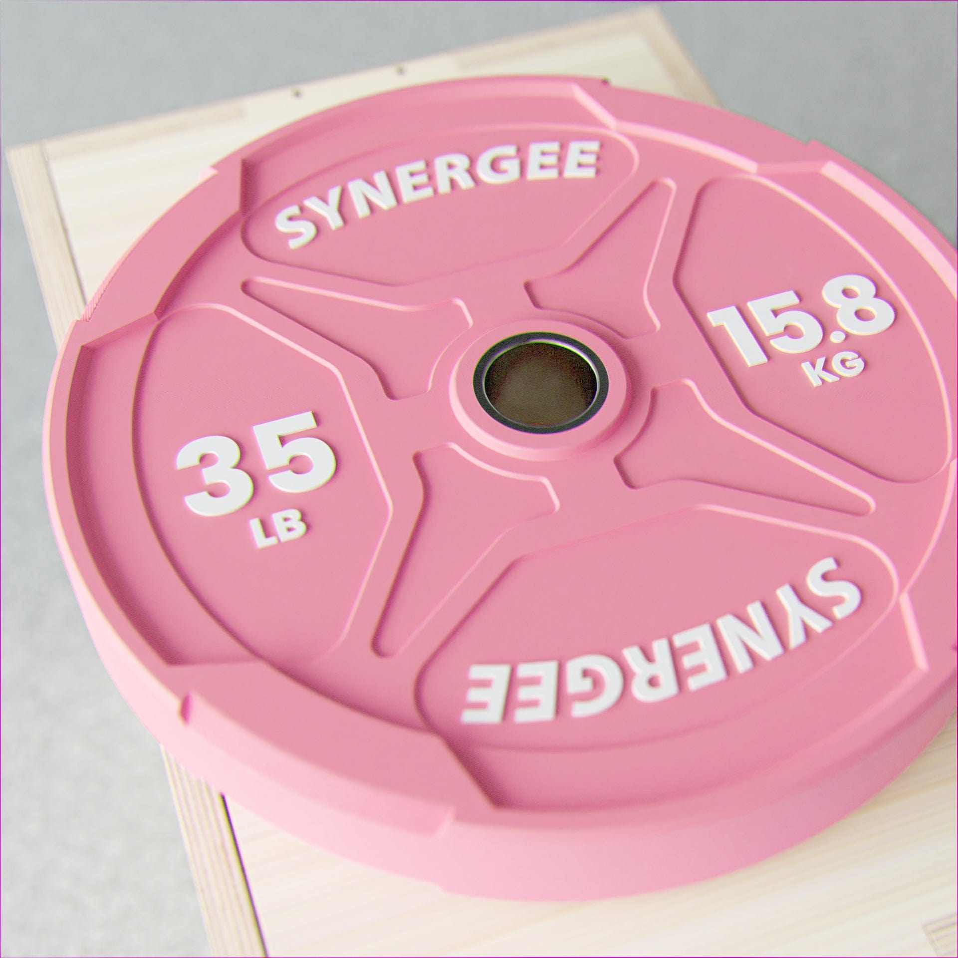 Synergee Pink EZ Grip Bumper Plates - Grit Grind Strength