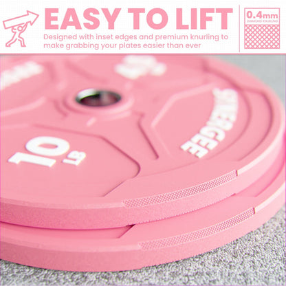 Synergee Pink EZ Grip Bumper Plates - Grit Grind Strength