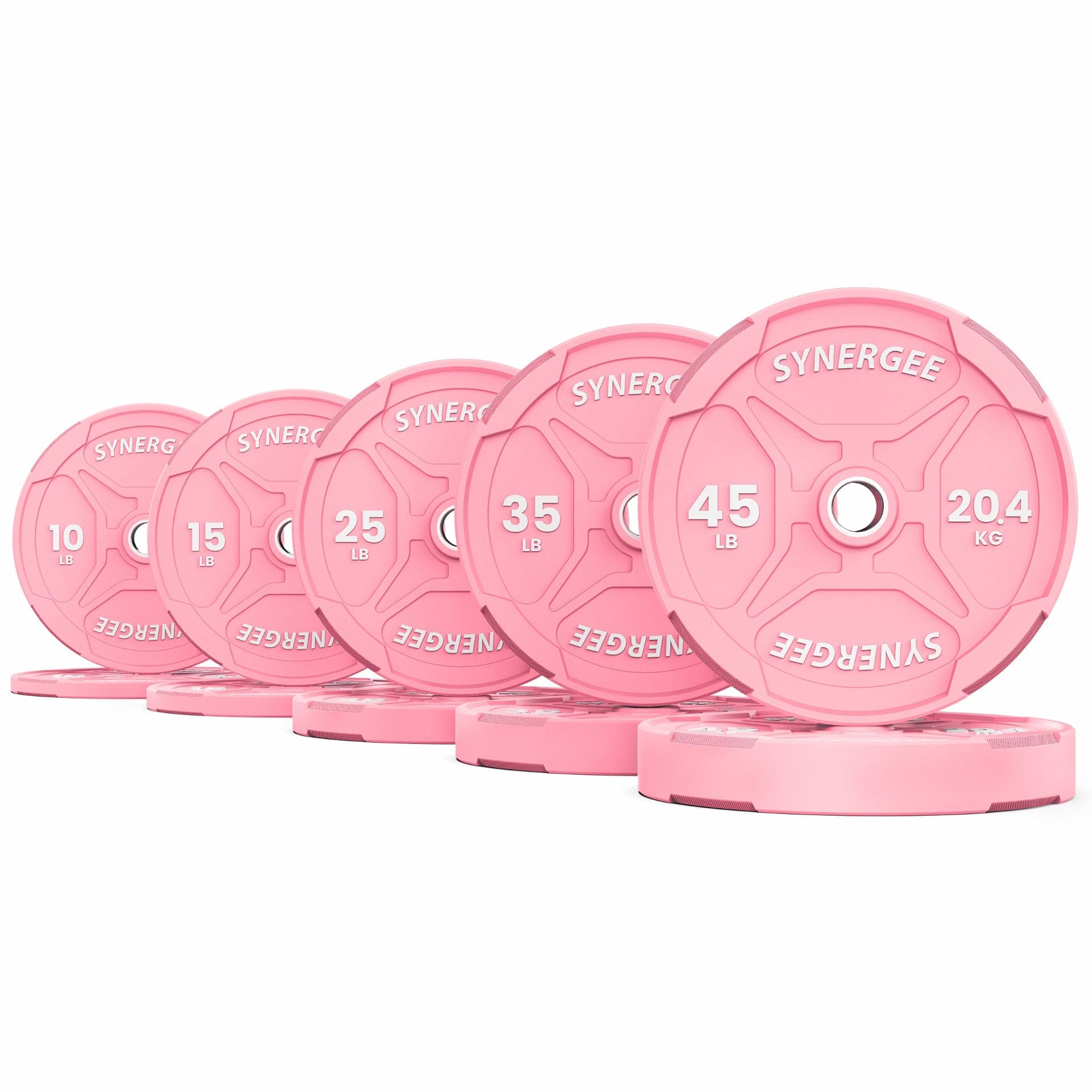 Synergee Pink EZ Grip Bumper Plates - Grit Grind Strength