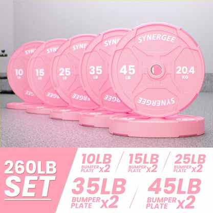 Synergee Pink EZ Grip Bumper Plates - Grit Grind Strength