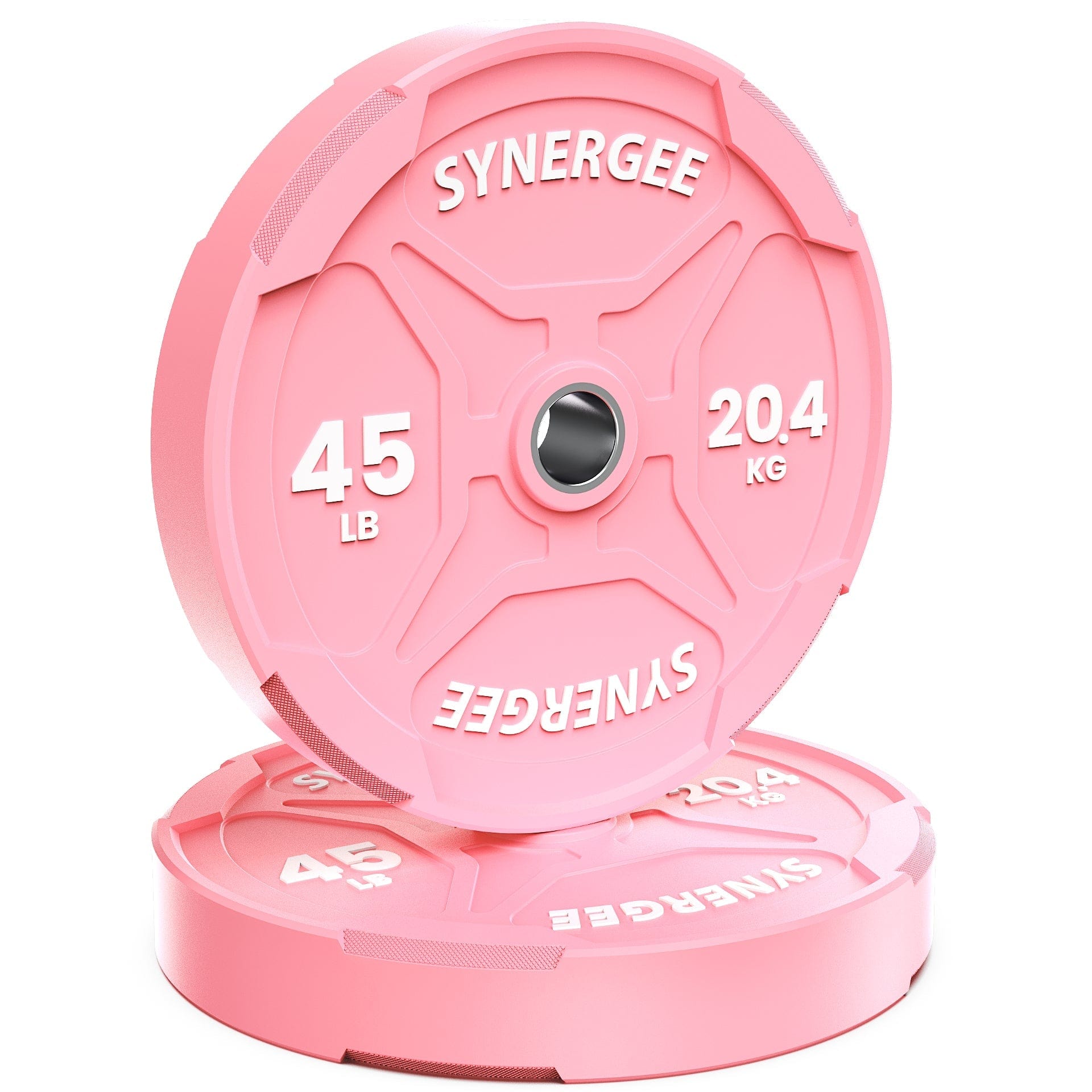 Synergee Pink EZ Grip Bumper Plates - Grit Grind Strength