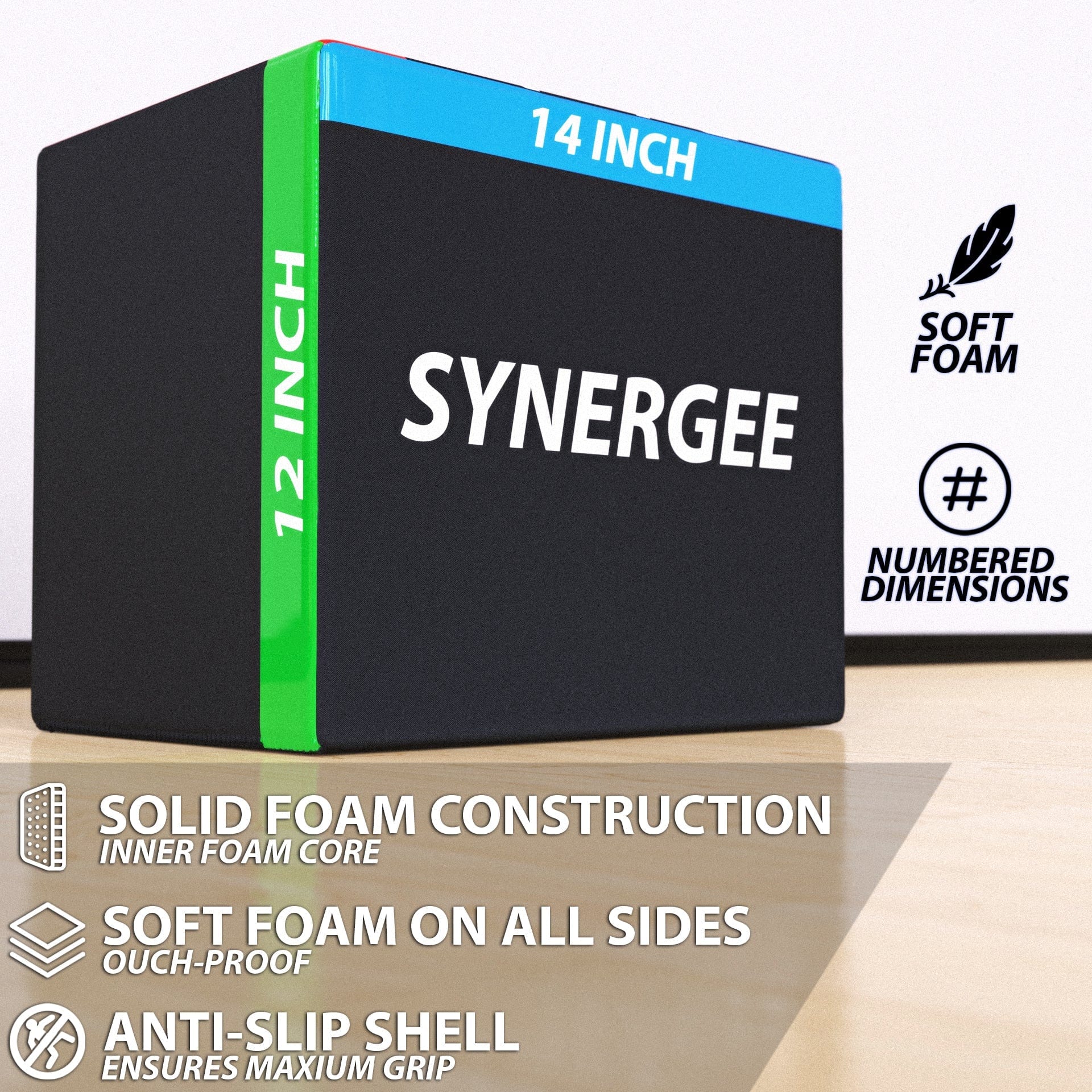 Synergee Plyometrics 16-14-12 Synergee 3-in-1 Soft Plyo Boxes