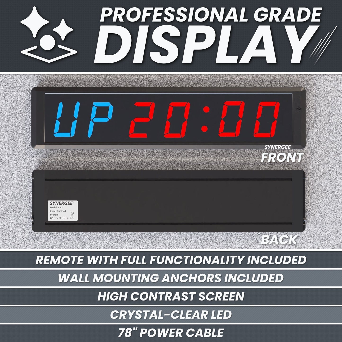 Synergee Programmable Interval Gym Timer - Grit Grind Strength