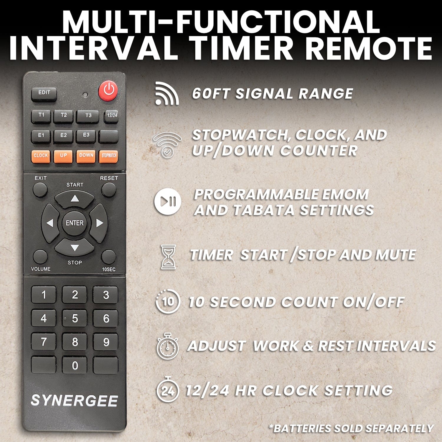 Synergee Programmable Interval Gym Timer - Grit Grind Strength