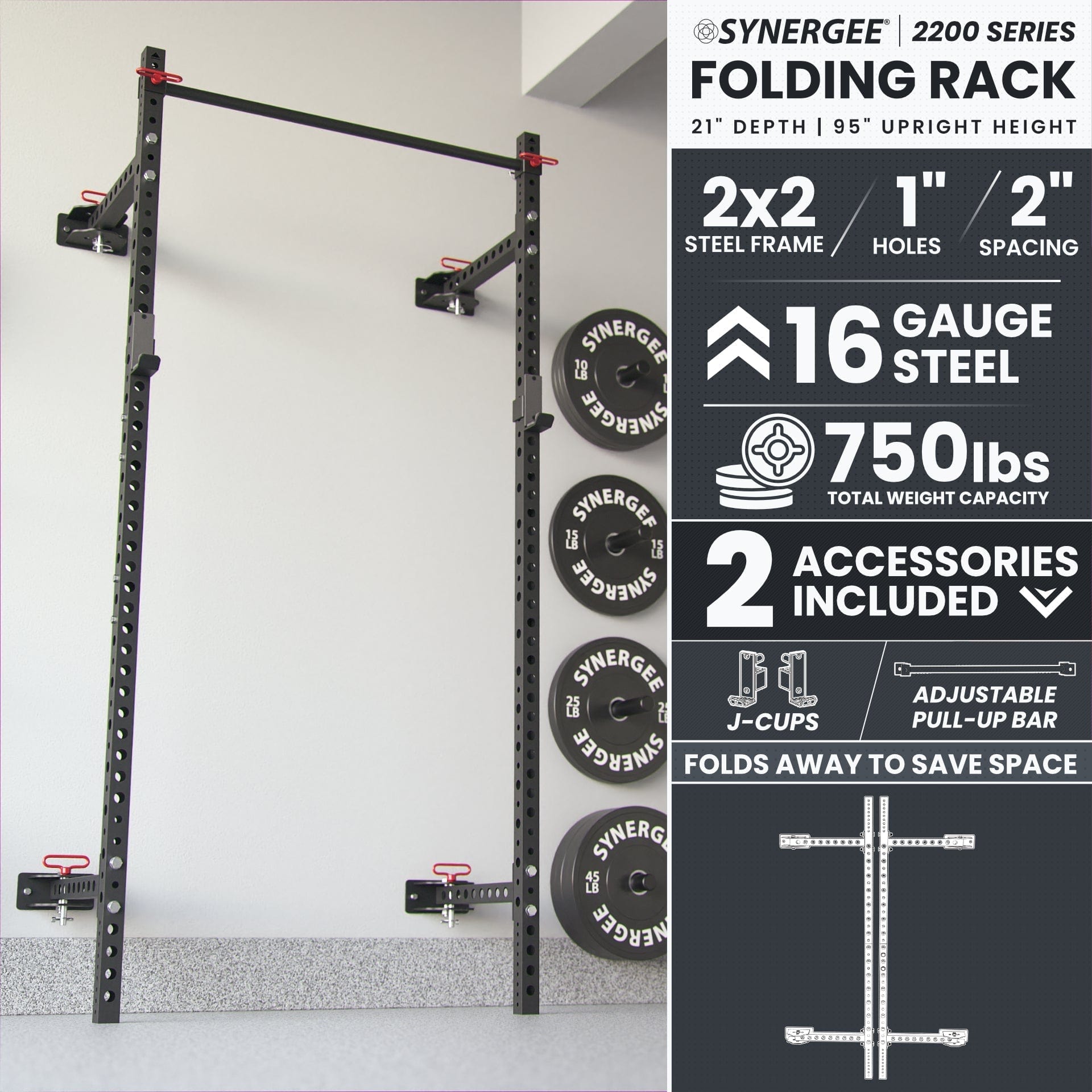 Synergee Rack Synergee 2200 Series Folding Squat Rack