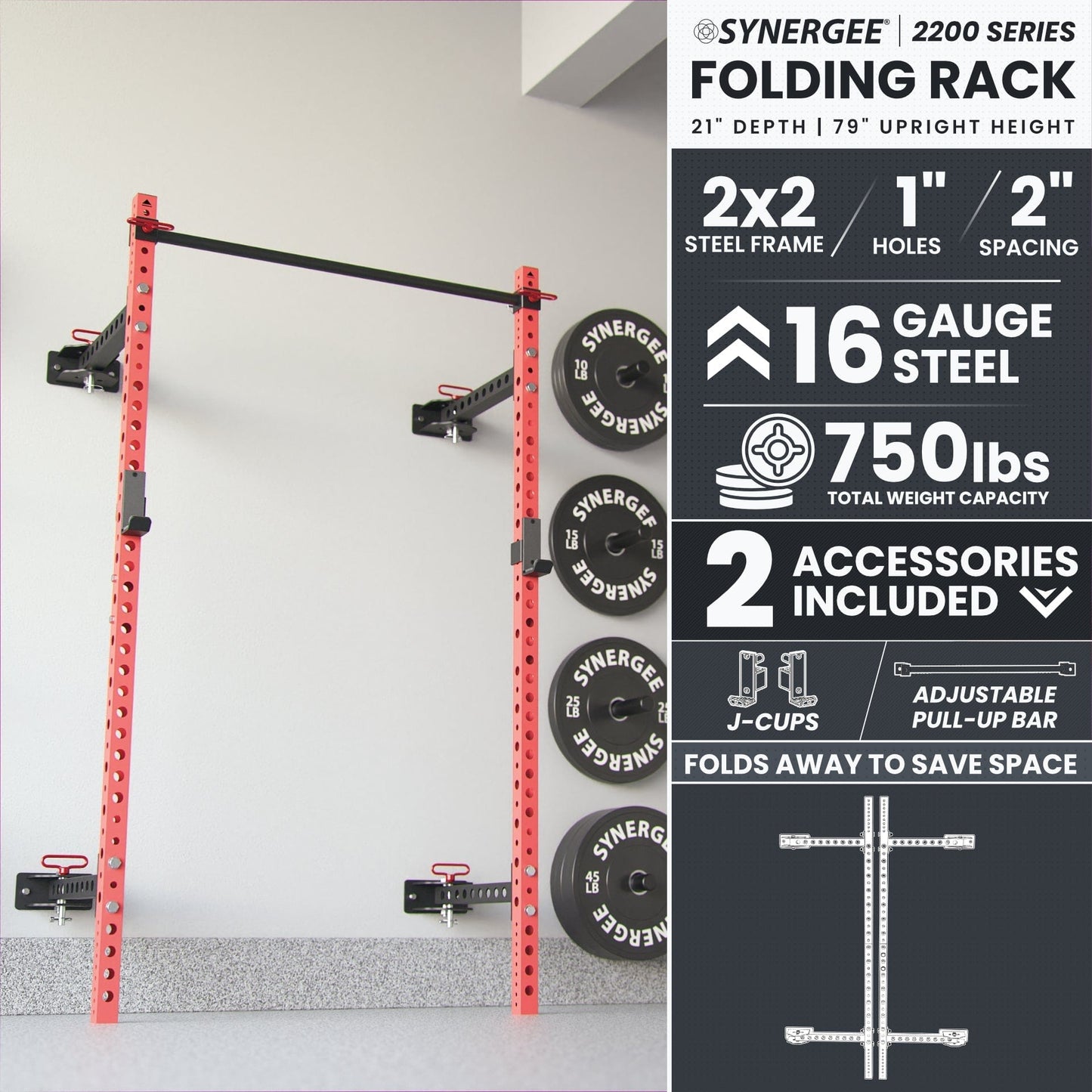Synergee Rack Synergee 2200 Series Folding Squat Rack