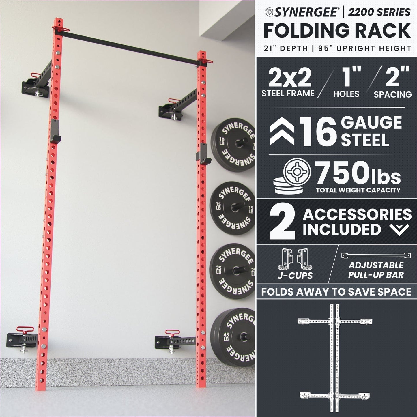 Synergee Rack Synergee 2200 Series Folding Squat Rack