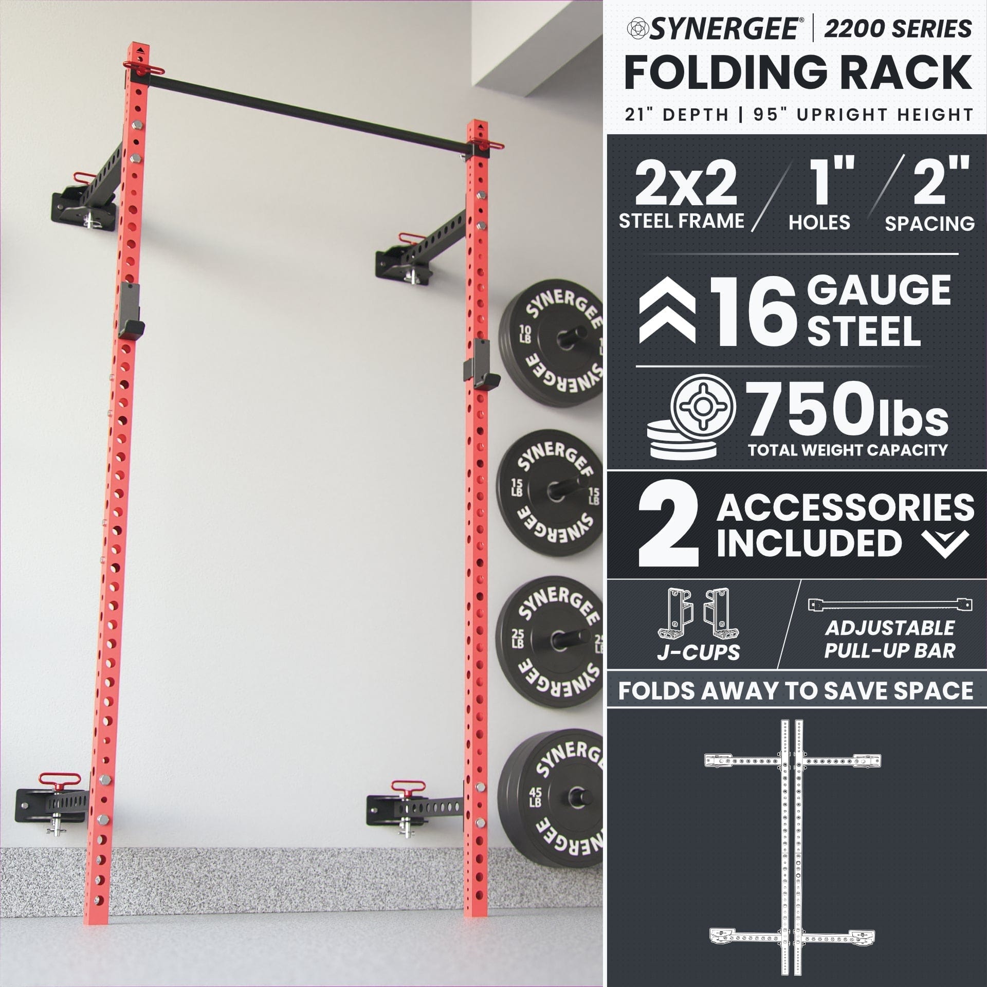 Synergee Rack Synergee 2200 Series Folding Squat Rack