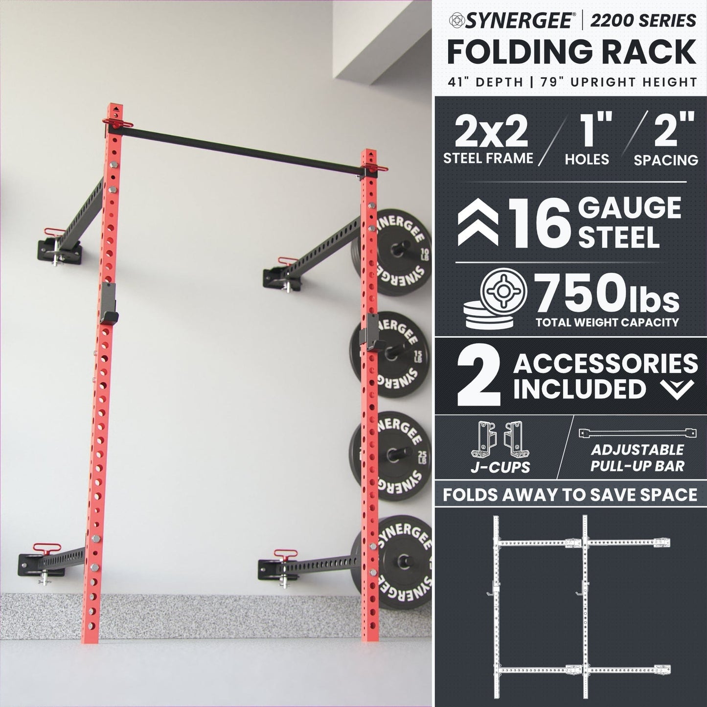 Synergee Rack Synergee 2200 Series Folding Squat Rack