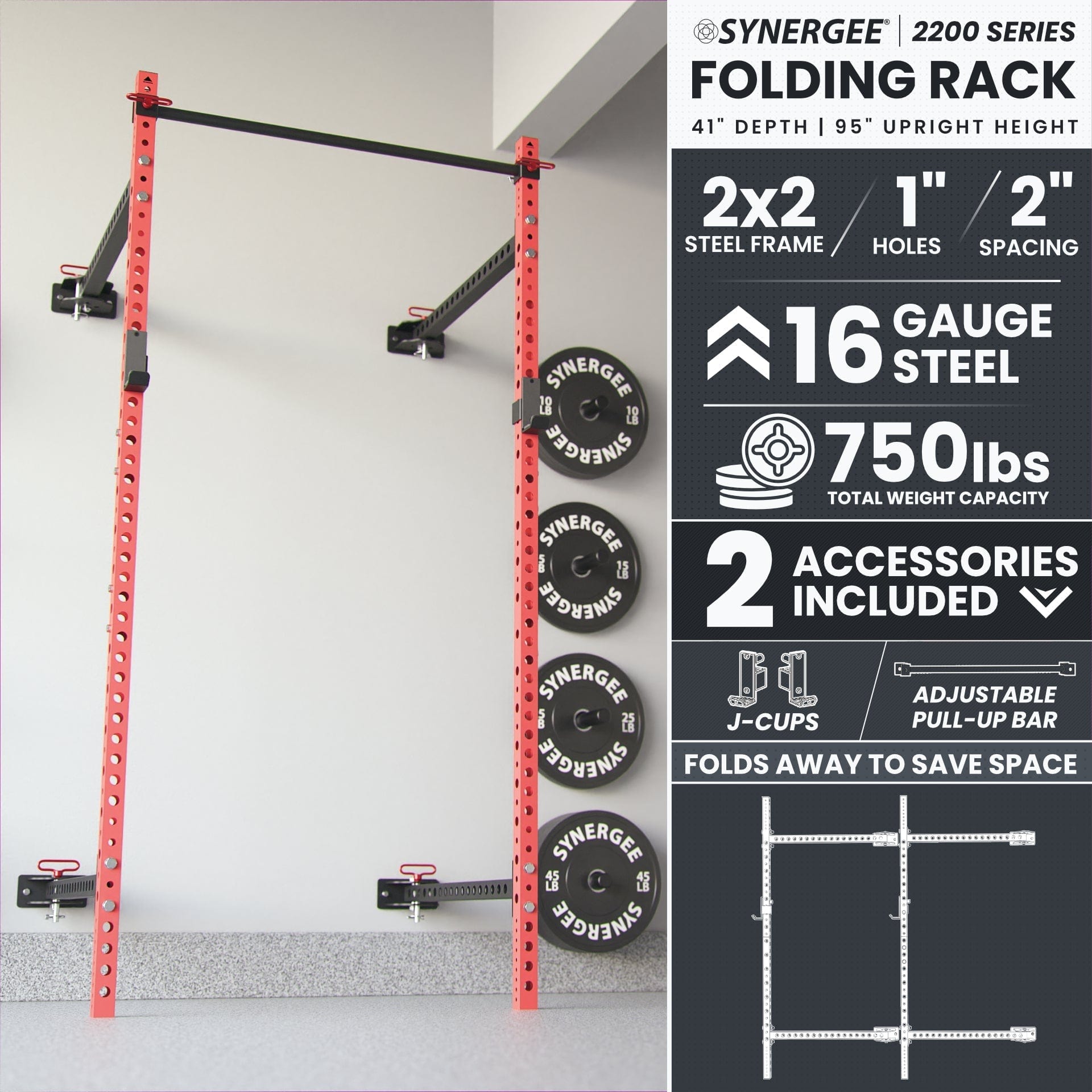Synergee Rack Synergee 2200 Series Folding Squat Rack