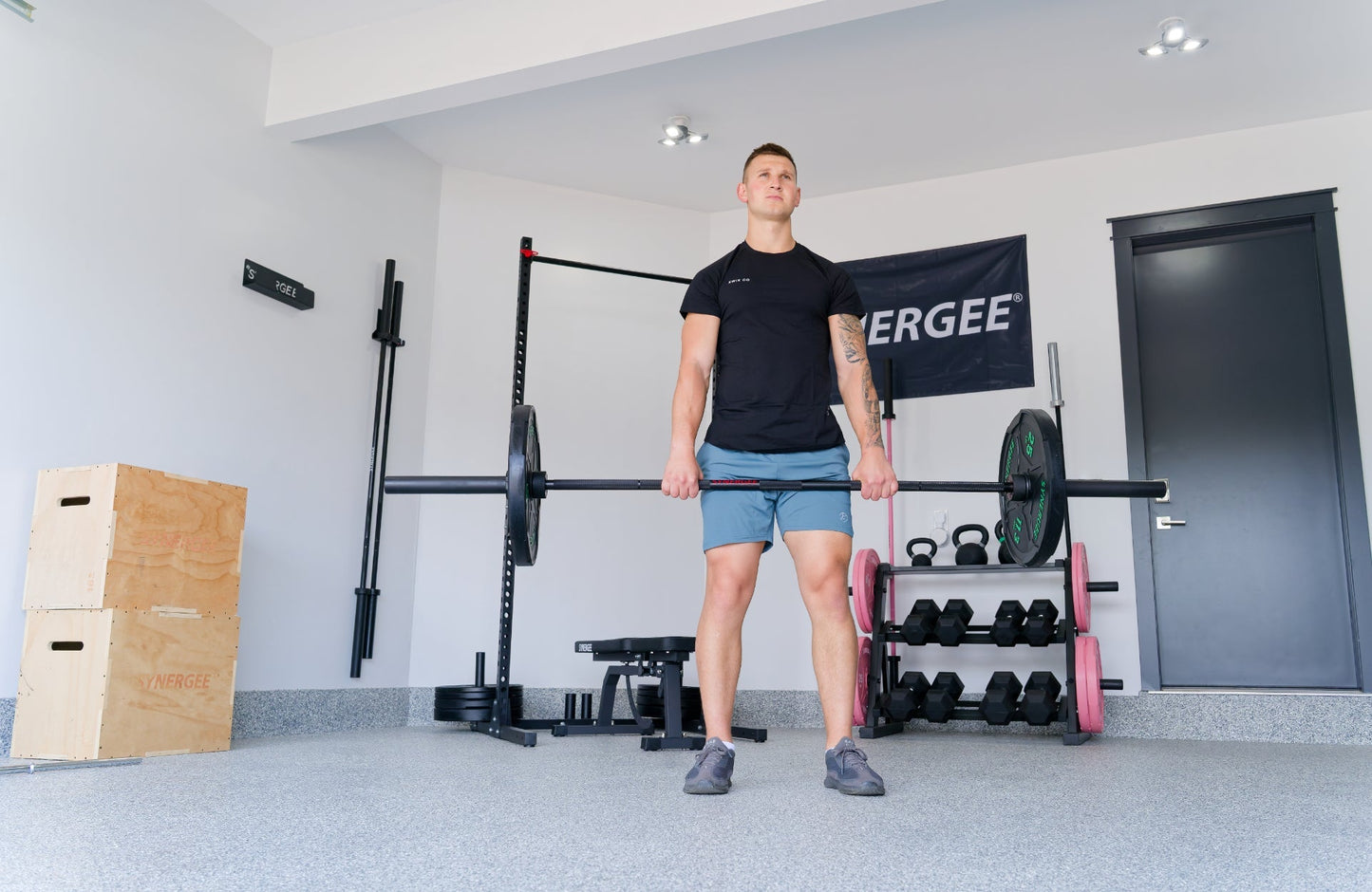 Synergee Rhino Powerlifting Barbell - Grit Grind Strength