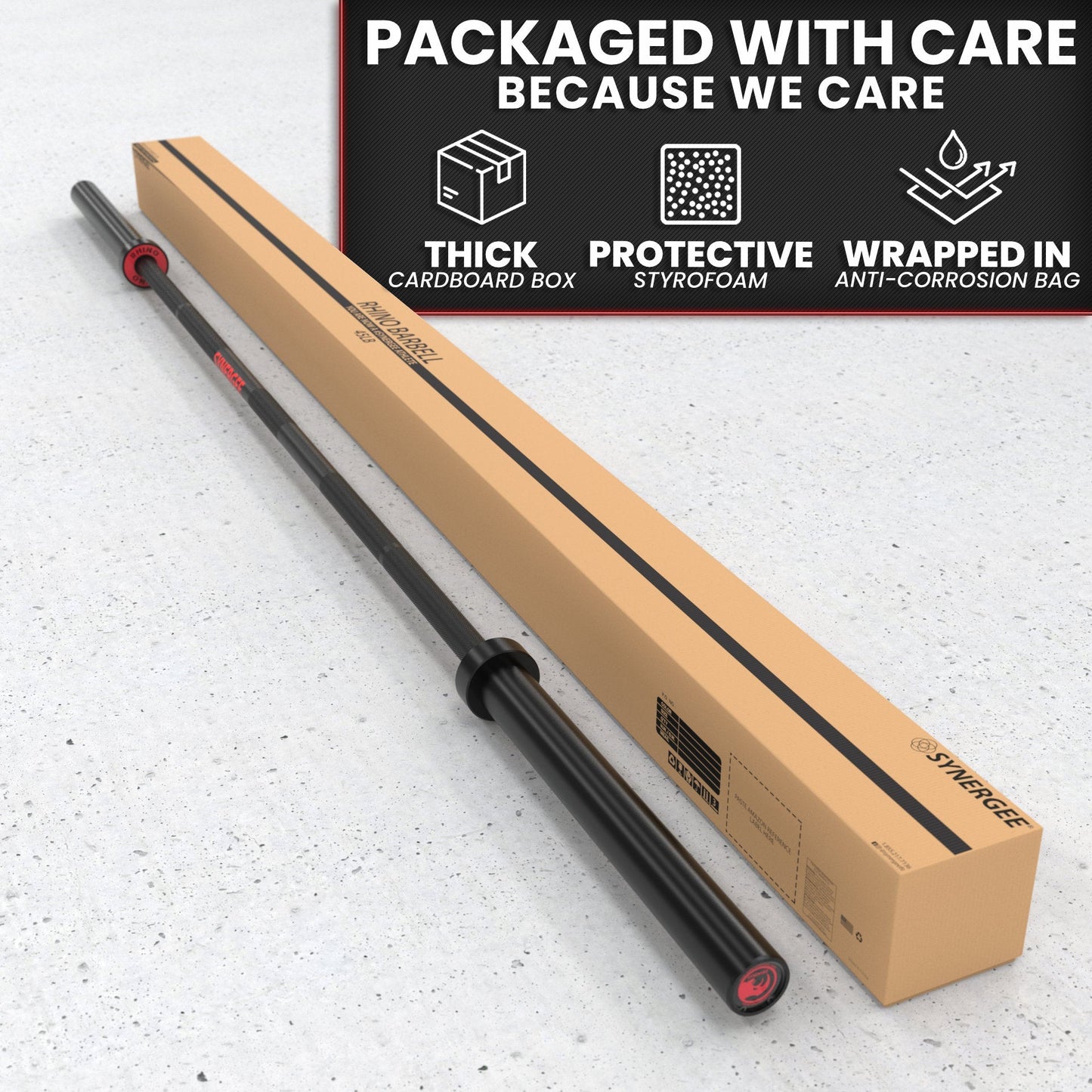 Synergee Rhino Powerlifting Barbell - Grit Grind Strength