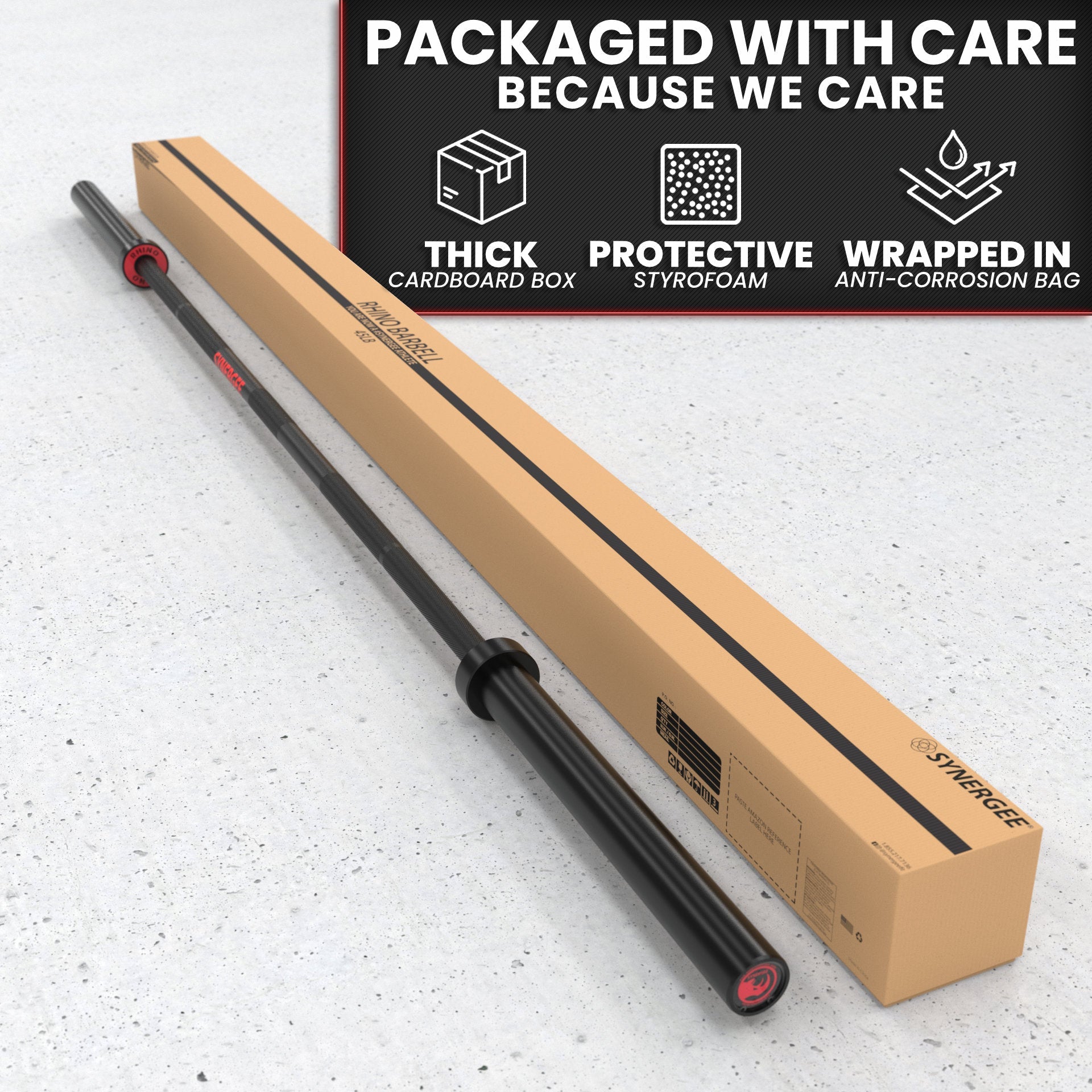 Synergee Rhino Powerlifting Barbell - Grit Grind Strength