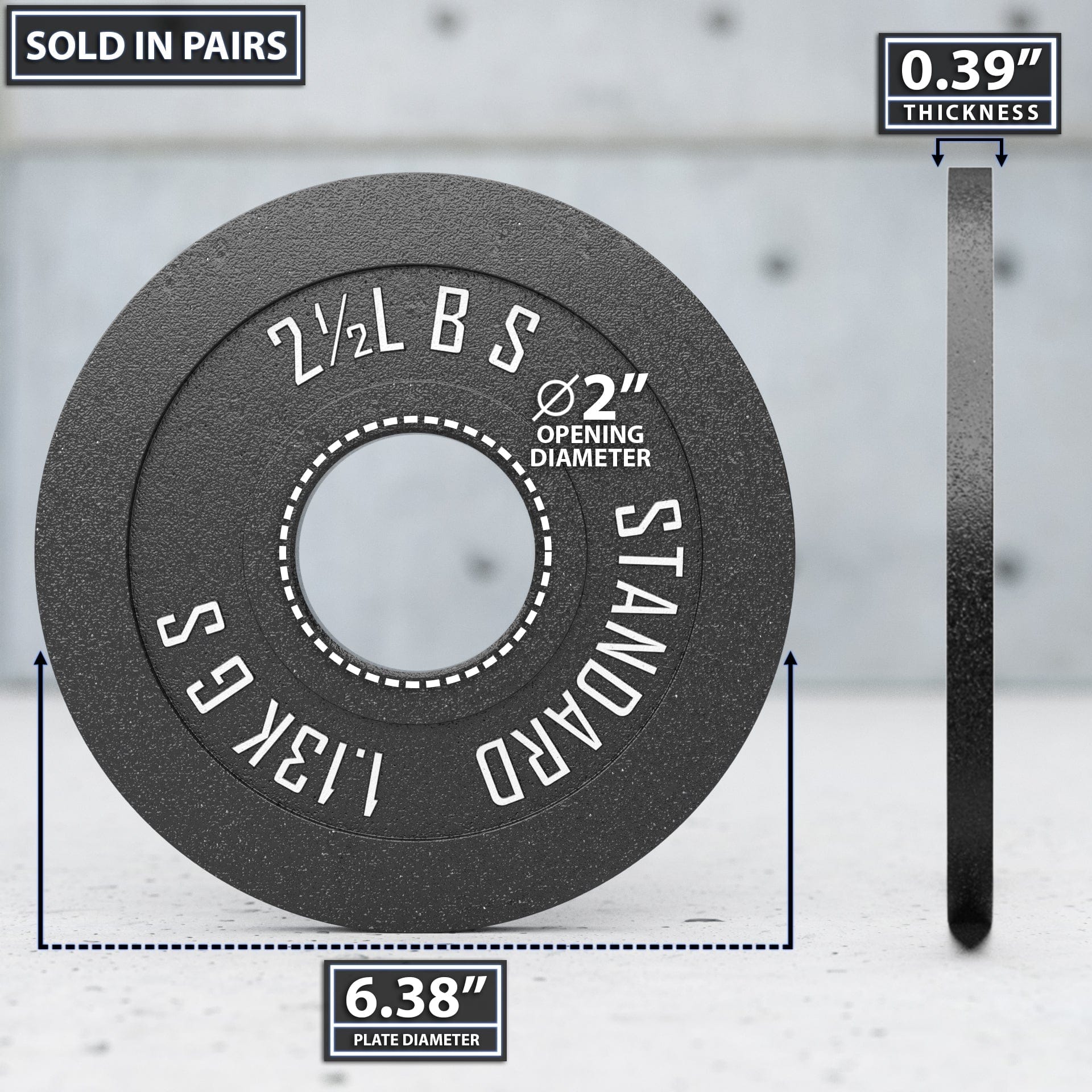Synergee Standard Metal Weight Plates - Grit Grind Strength