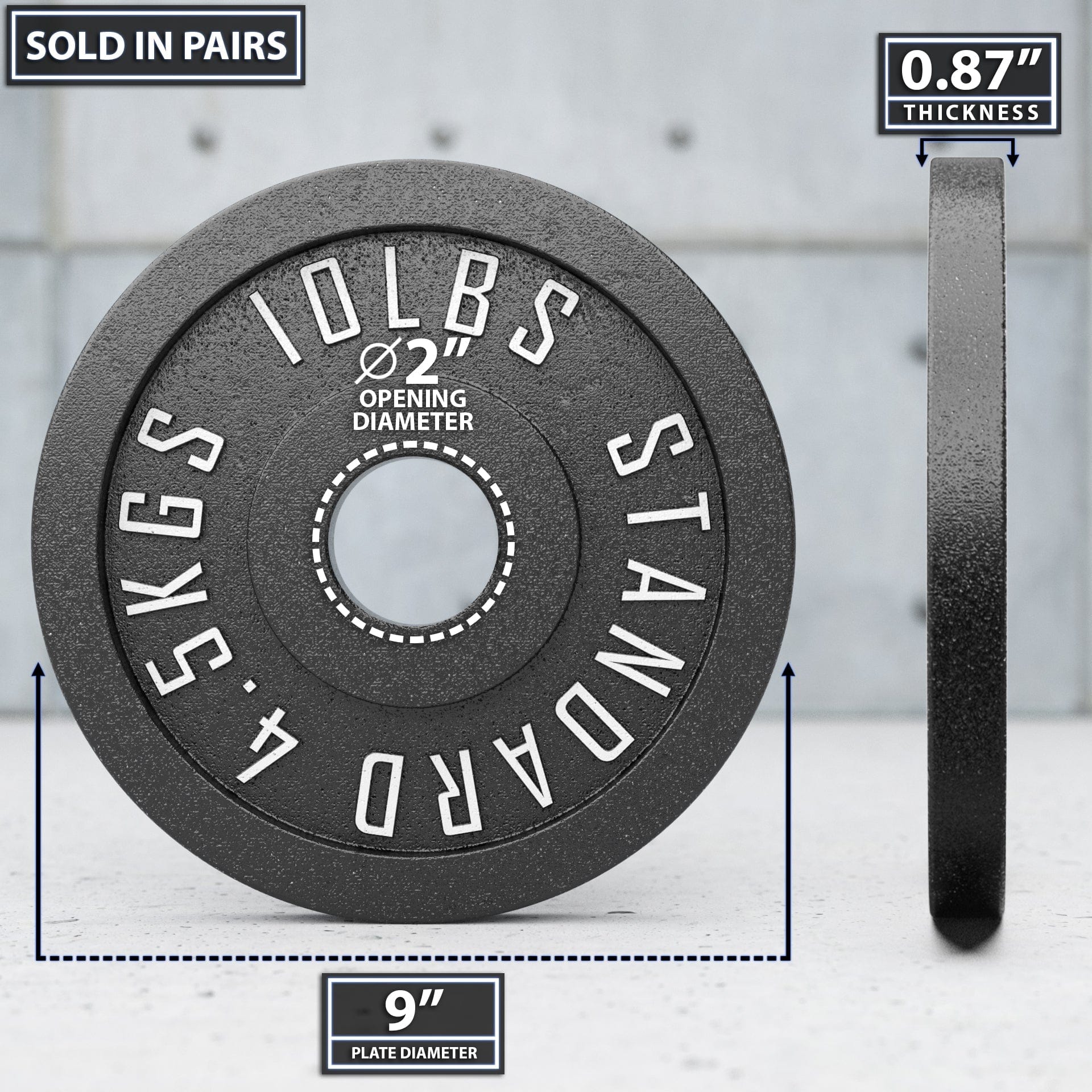 Synergee Standard Metal Weight Plates - Grit Grind Strength