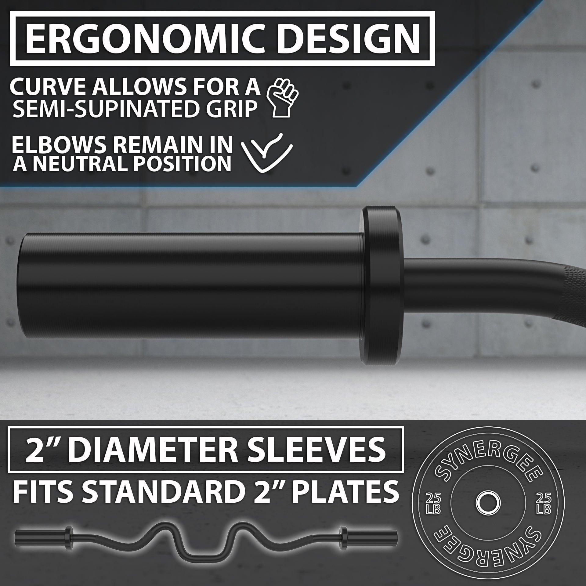 Synergee Super Curl Bars - Grit Grind Strength