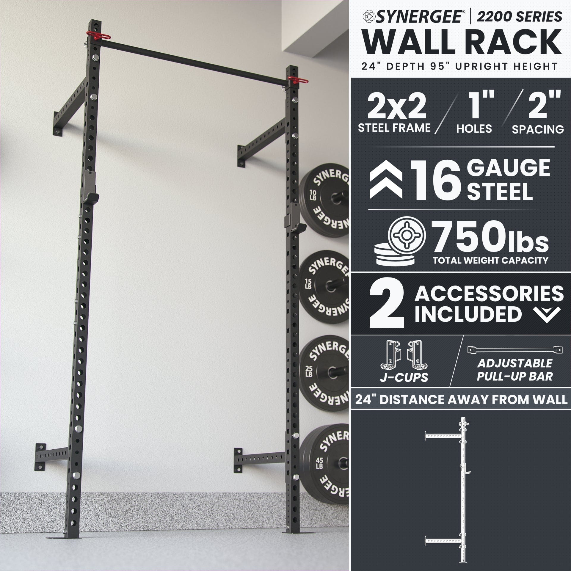 Synergee Synergee 2200 Series Wall Mounted Squat Rack