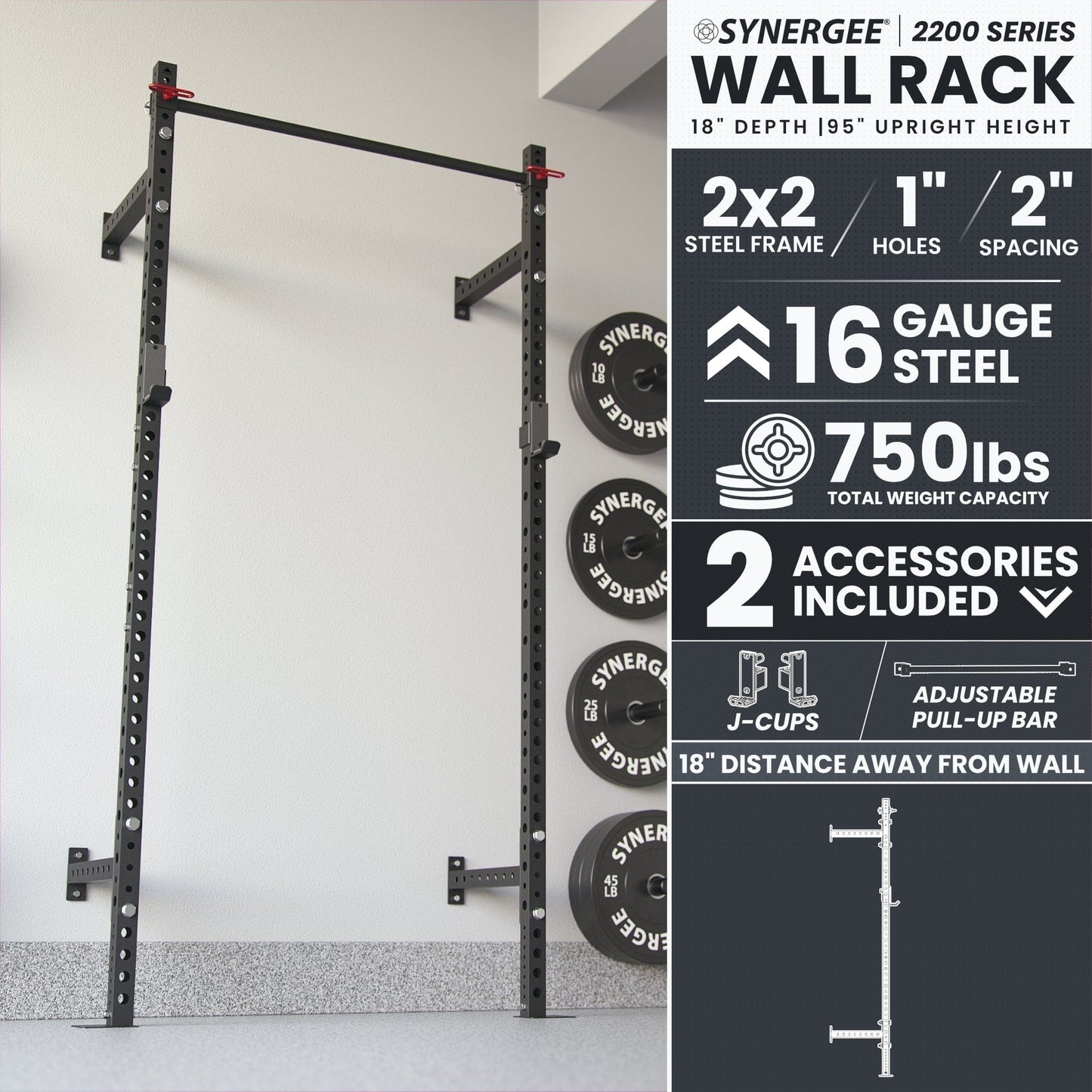 Synergee Synergee 2200 Series Wall Mounted Squat Rack