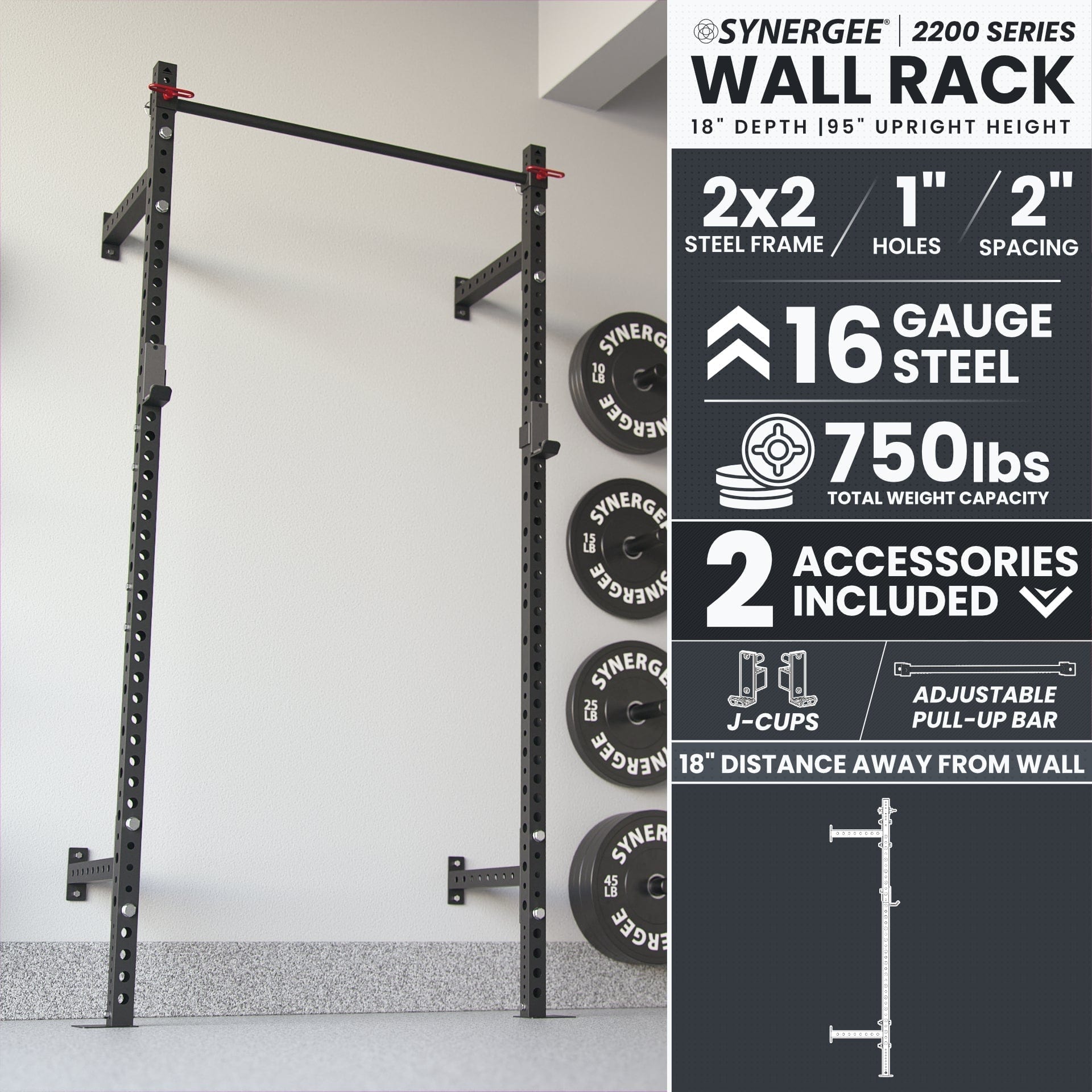 Synergee Synergee 2200 Series Wall Mounted Squat Rack