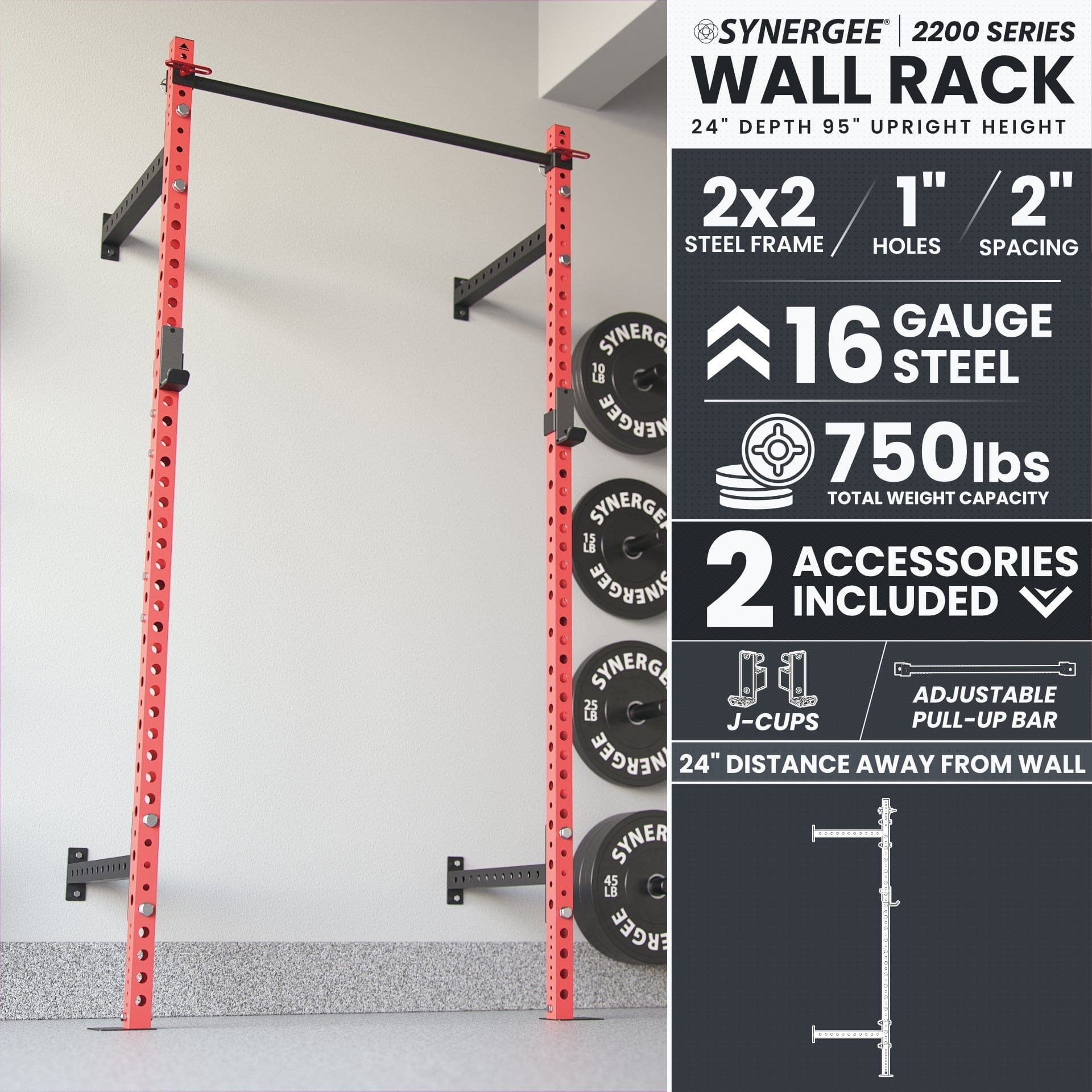 Synergee Synergee 2200 Series Wall Mounted Squat Rack
