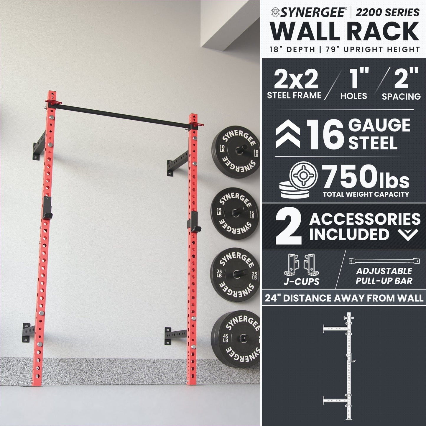 Synergee Synergee 2200 Series Wall Mounted Squat Rack