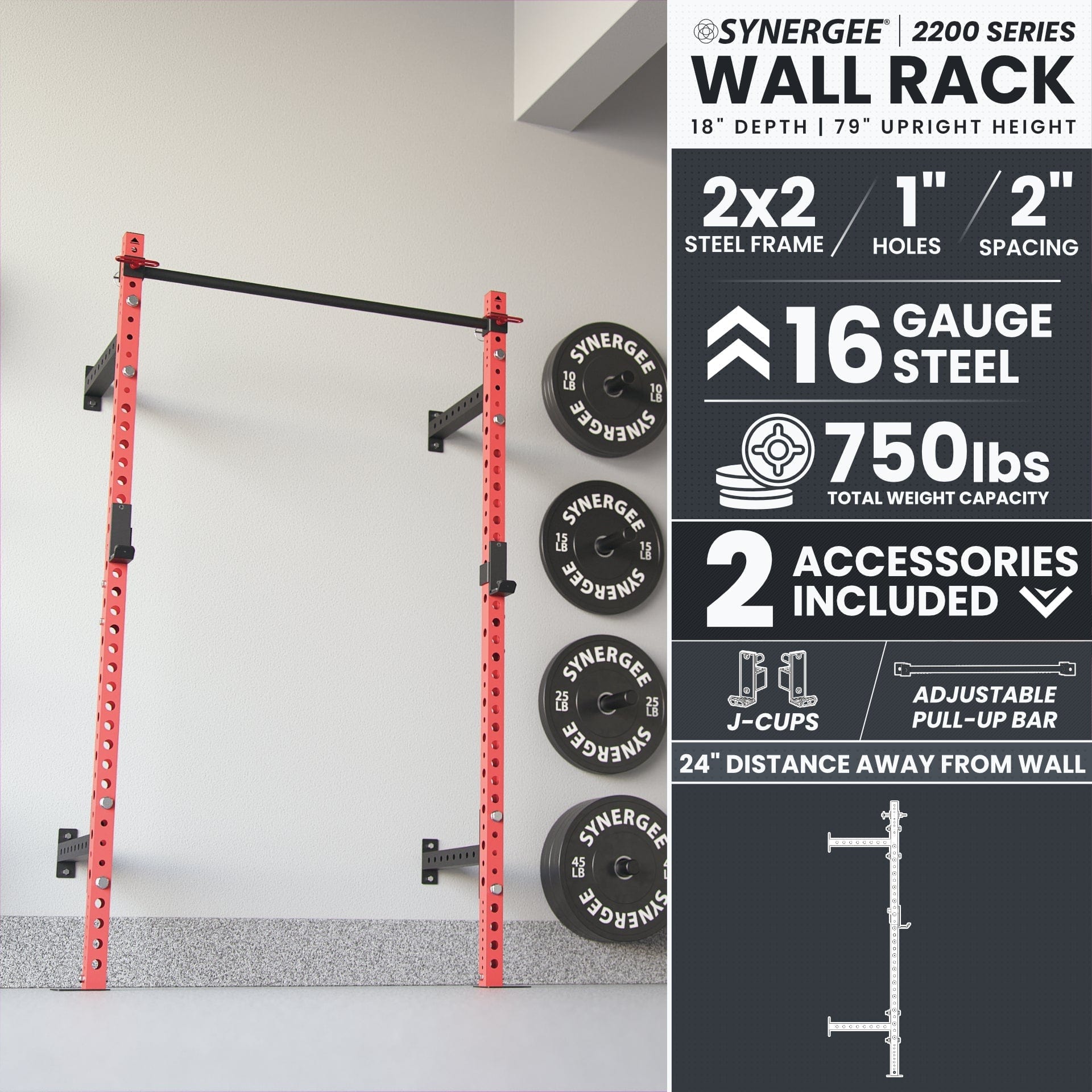 Synergee Synergee 2200 Series Wall Mounted Squat Rack