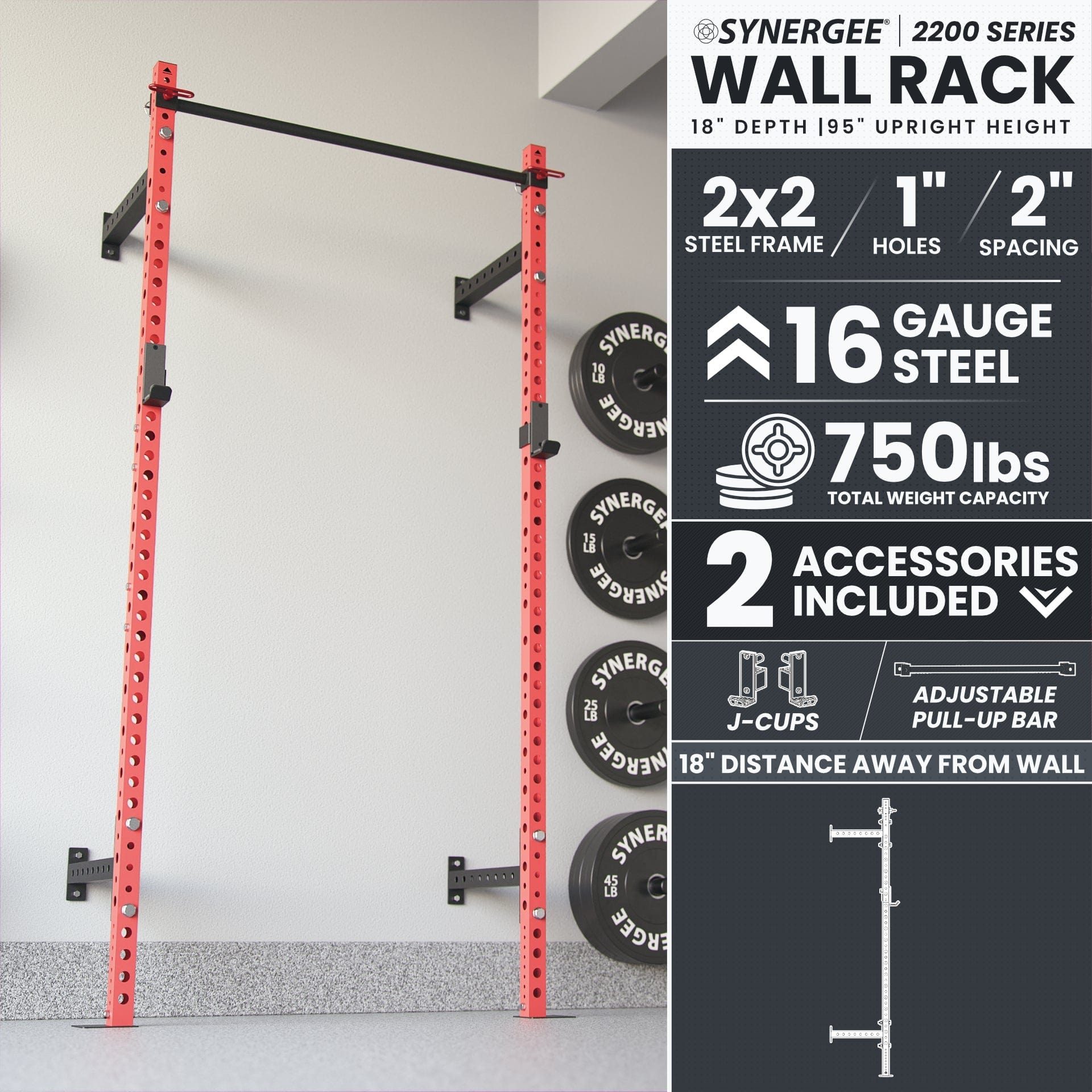 Synergee Synergee 2200 Series Wall Mounted Squat Rack