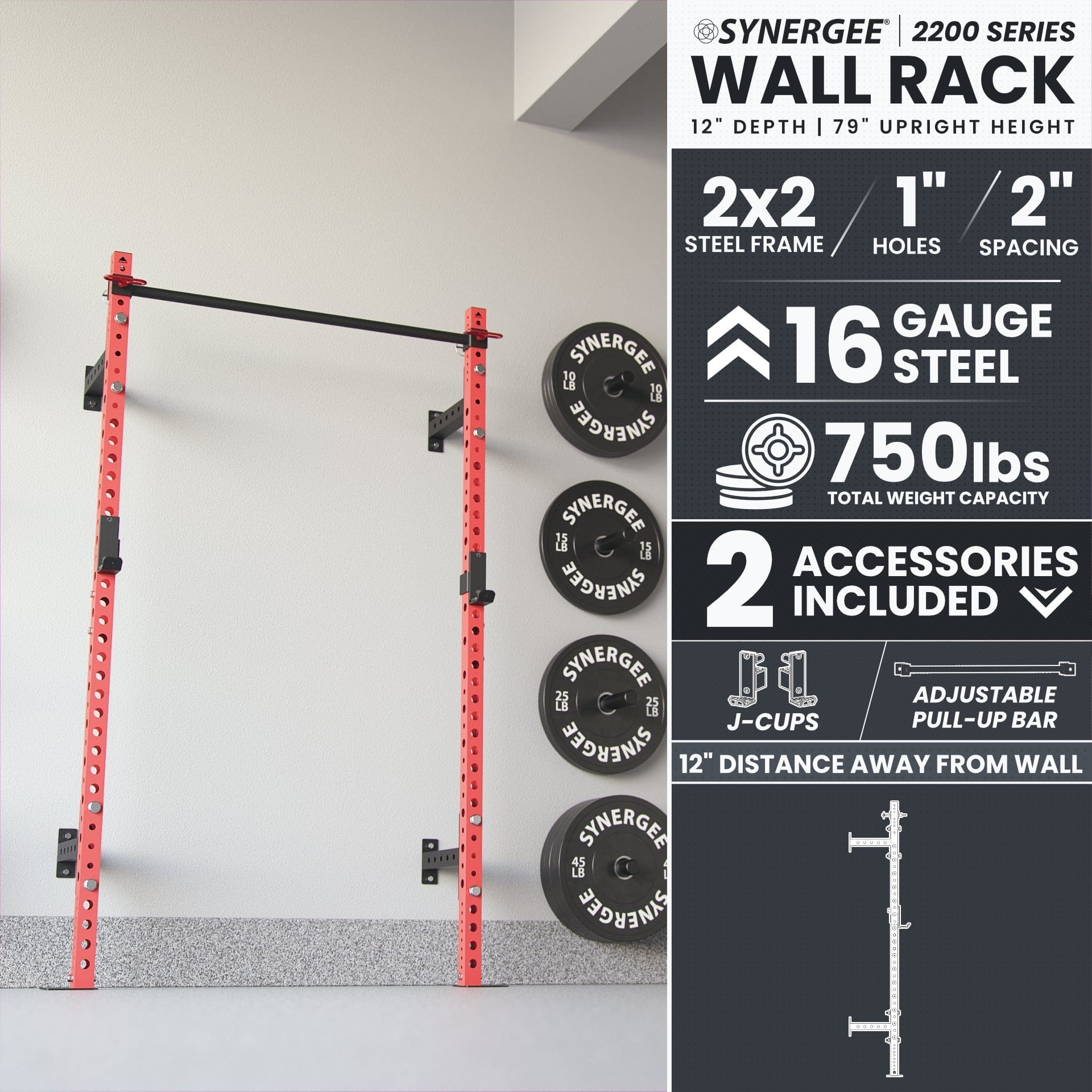 Synergee Synergee 2200 Series Wall Mounted Squat Rack