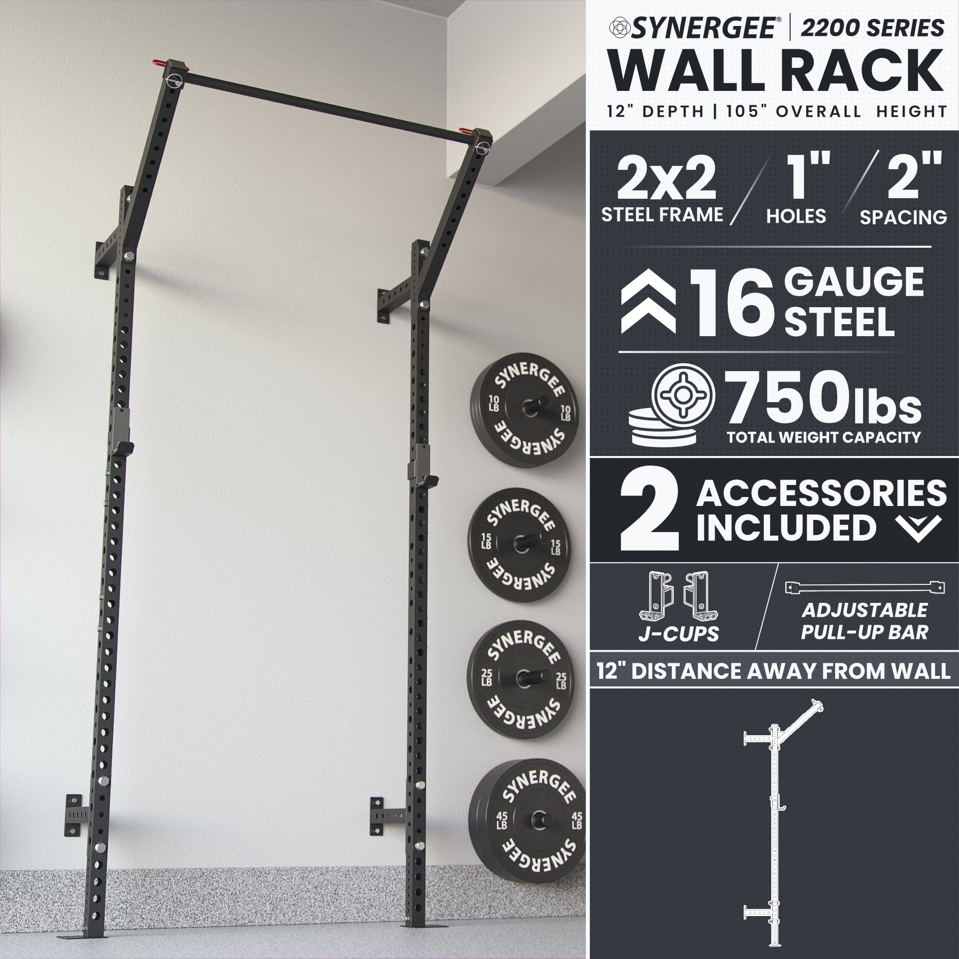 Synergee Synergee 2200 Series Wall Mounted Squat Rack