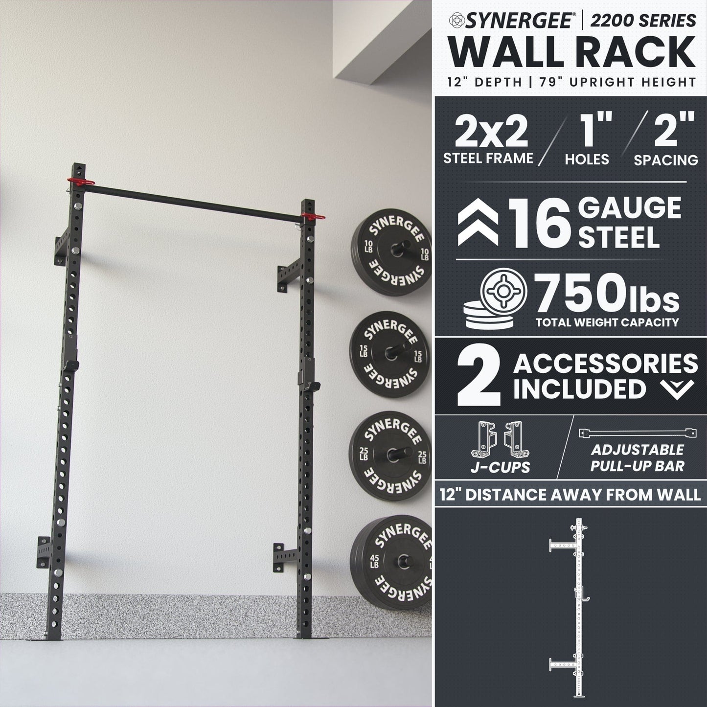 Synergee Synergee 2200 Series Wall Mounted Squat Rack